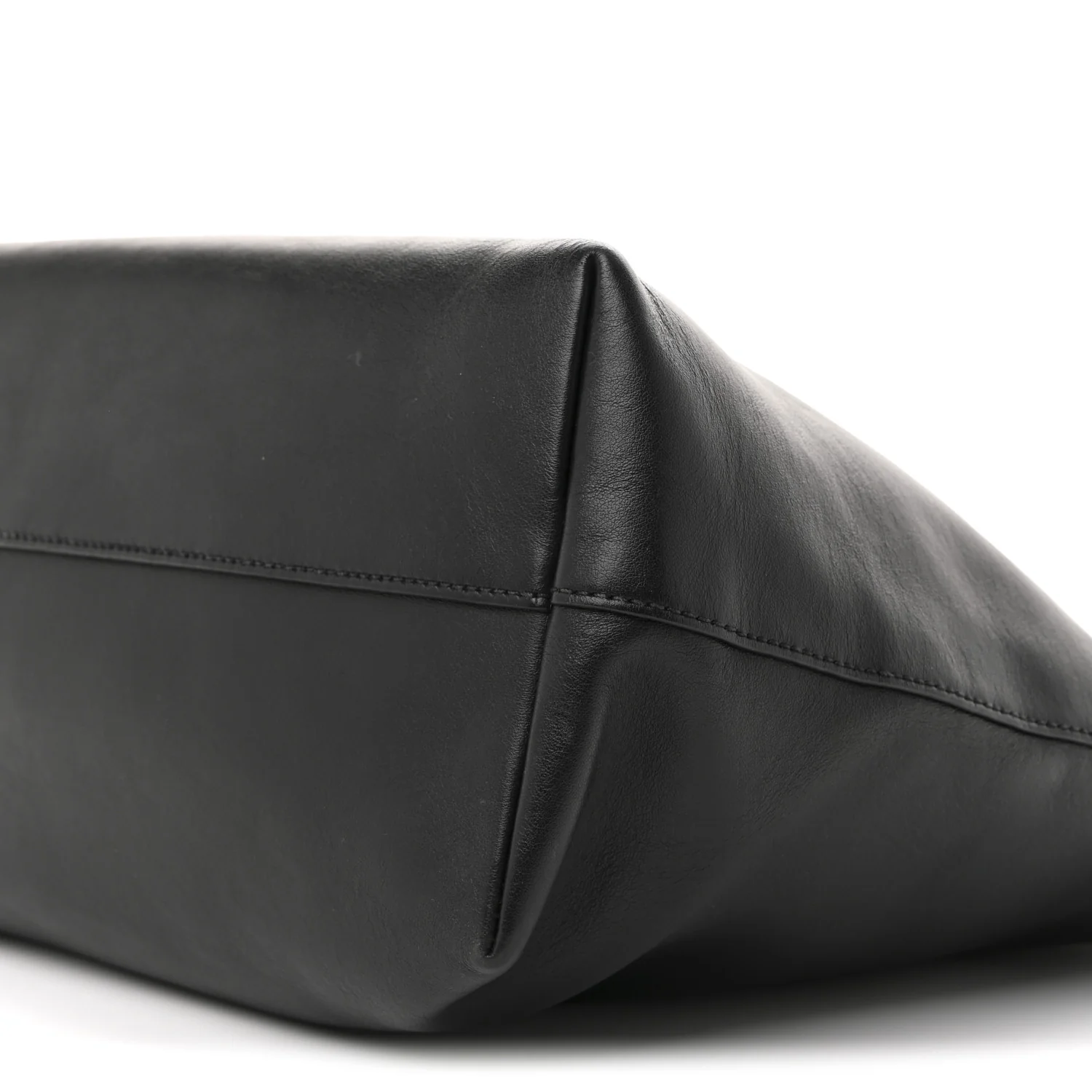 Soft Calf Shopping Tote Black - Top Club