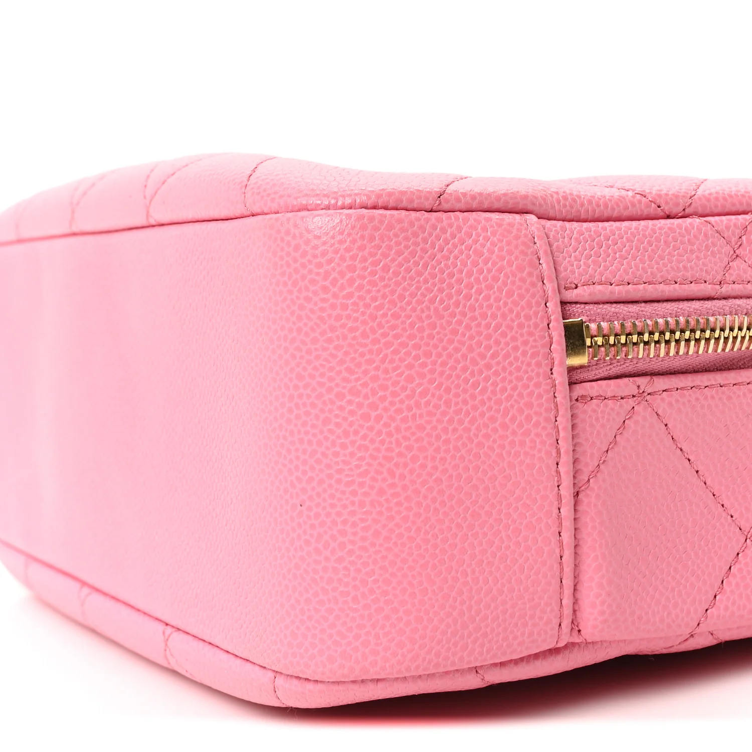 Caviar Quilted CC Small Top Handle Vanity Case Pink - Top Club