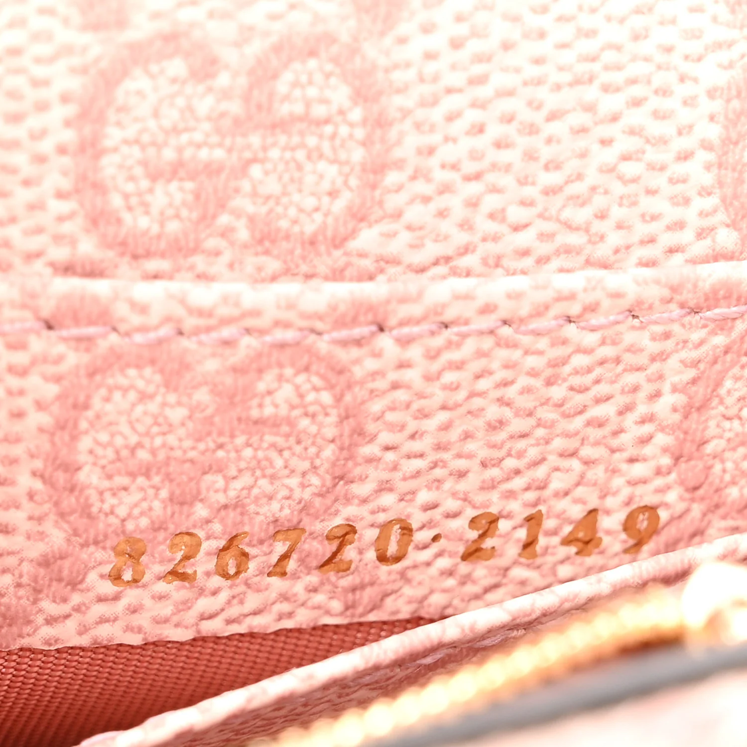 GG Supreme Monogram Textured Calfskin Emblem Wallet On Chain Pink - Top Club