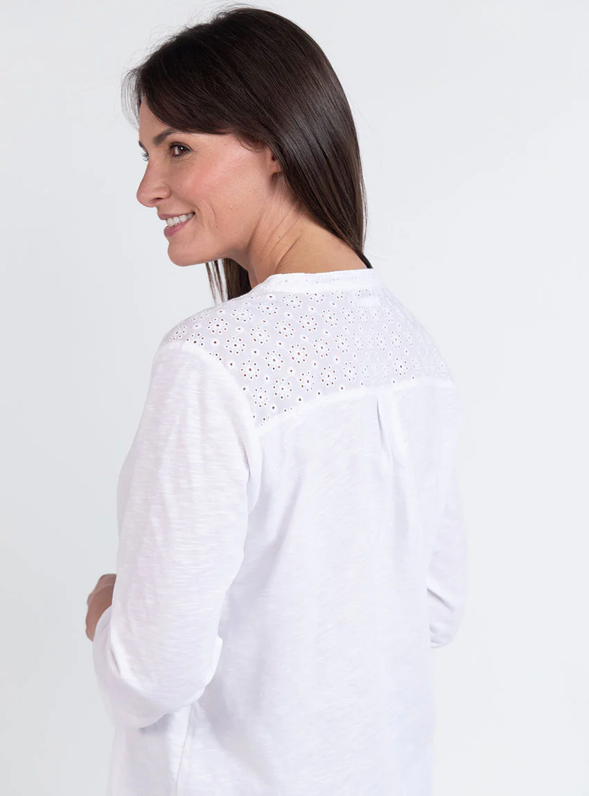 Blouse  femme en maille de coton blanc