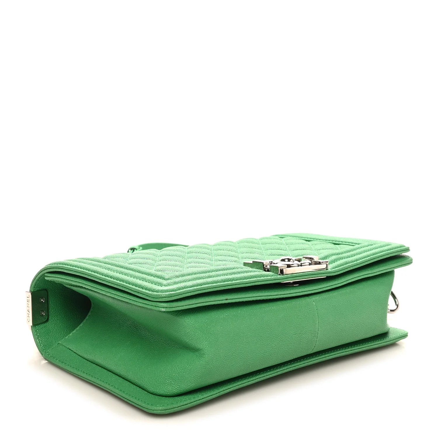 Caviar Quilted Medium Boy Flap Green - Top Club