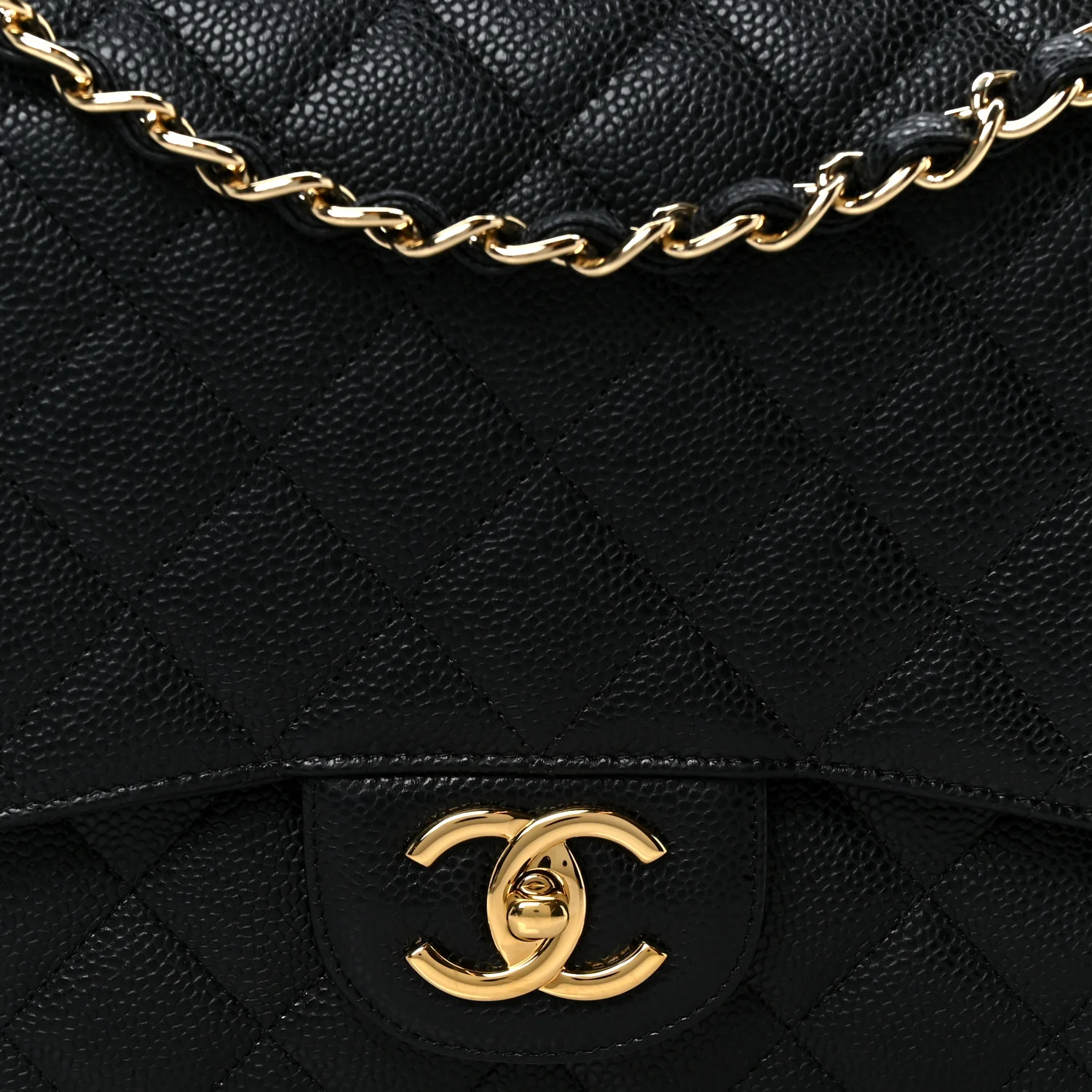 Caviar Quilted Maxi Double Flap Black - Top Club