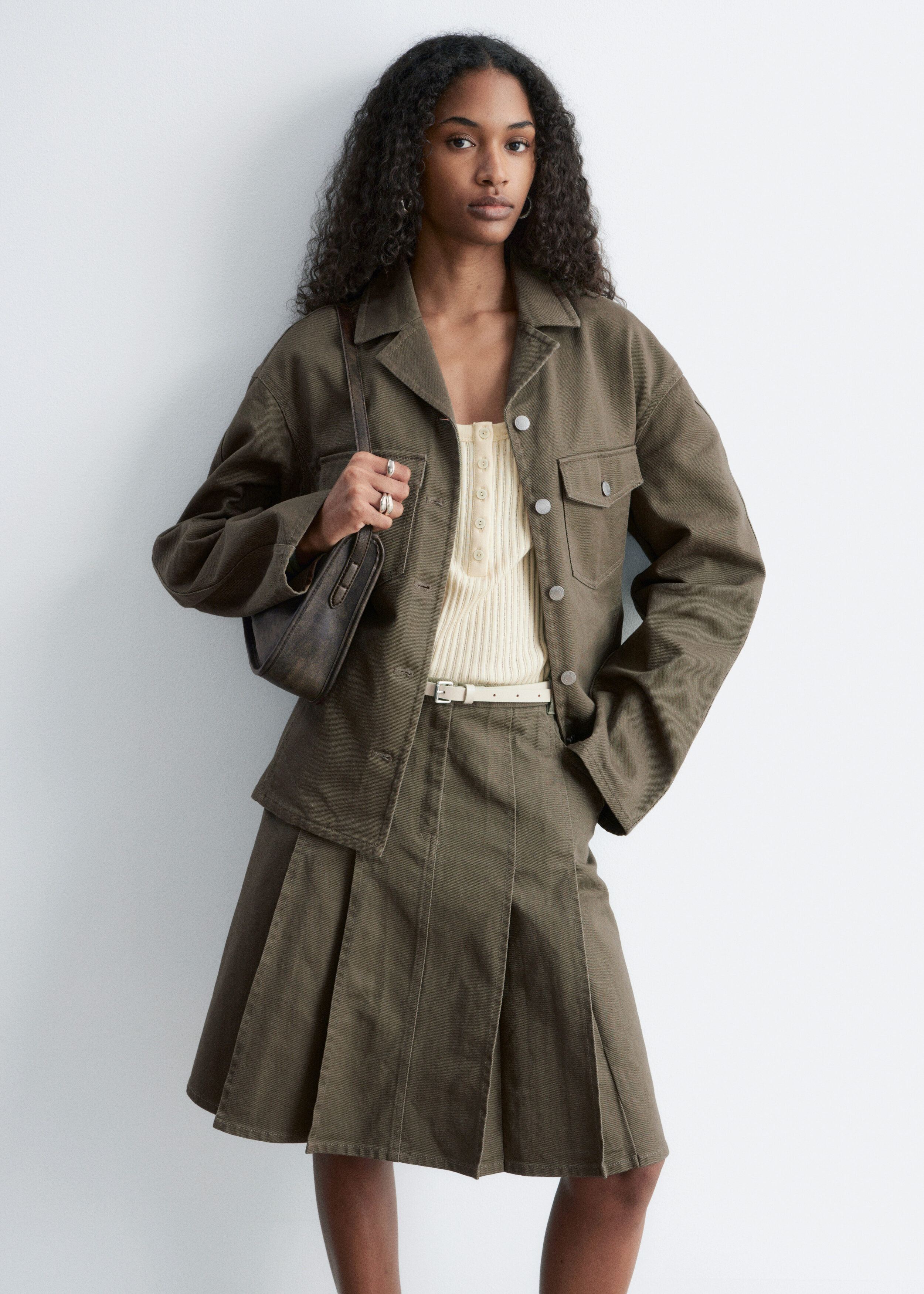 & Other Stories PLEATED COTTON MIDI SKIRT