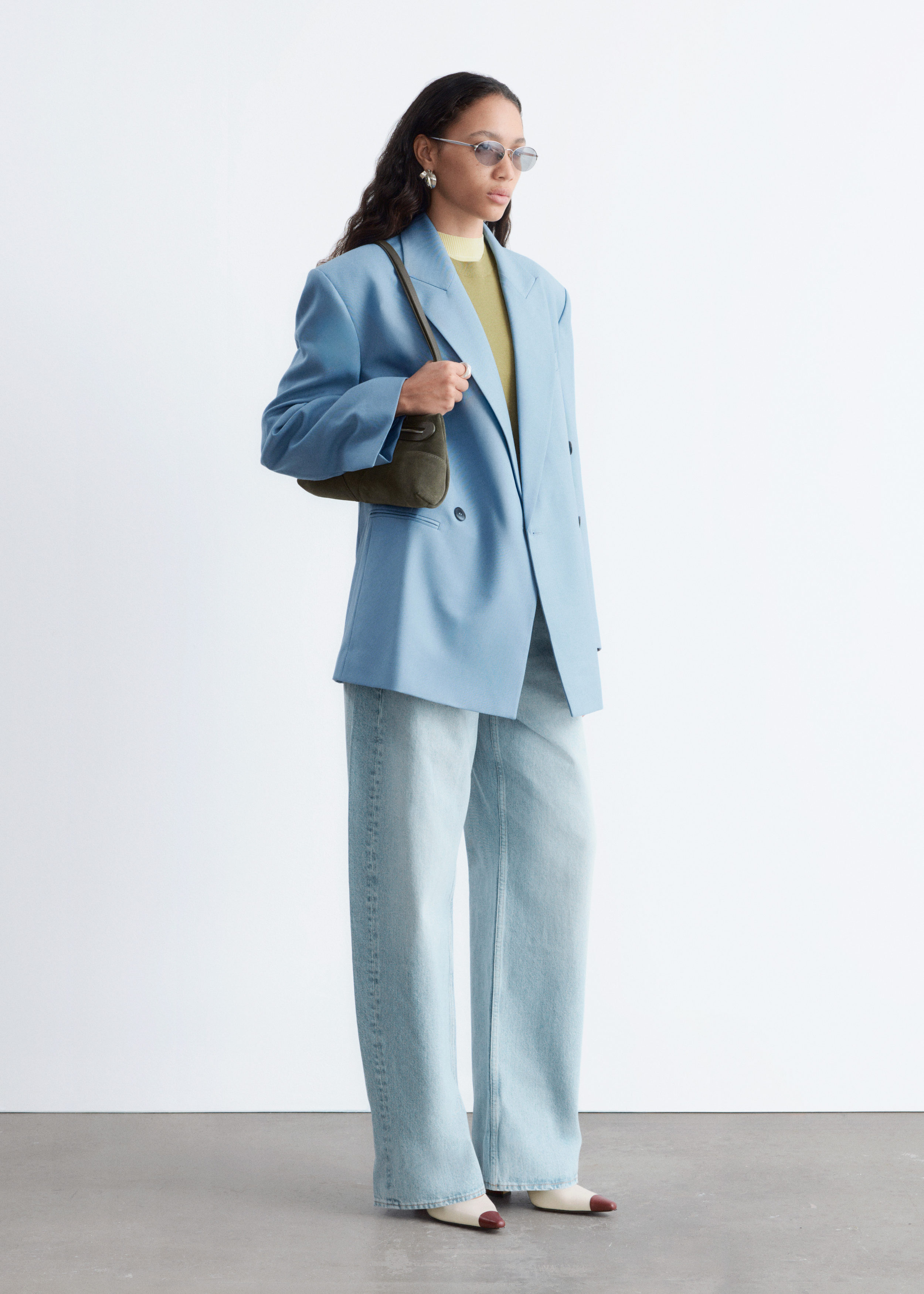 & Other Stories DOUBLE-BREASTED WOOL BLAZER
