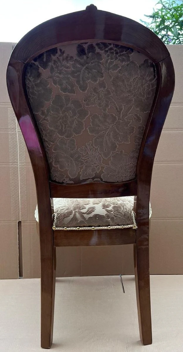 Luxury baroque dining room chair with elegant pattern gold / brown / gold - dining room furniture in baroque style - luxury furniture in baroque style - baroque furniture - baroque interior