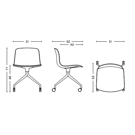 Bureaustoel AAC14 zwart onderstel concrete grey