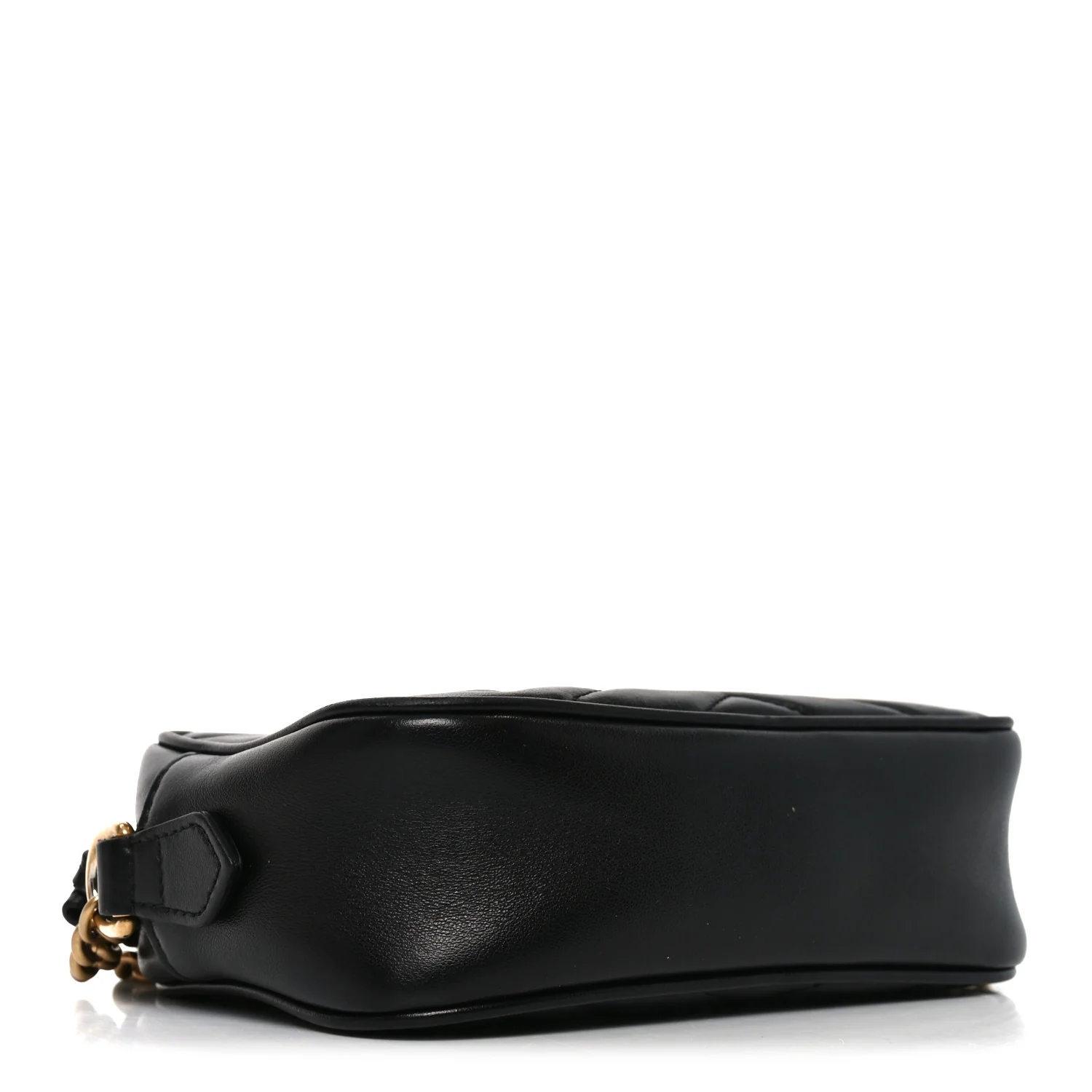 Calfskin Matelasse Mini GG Marmont Chain Shoulder Bag Black - Top Club
