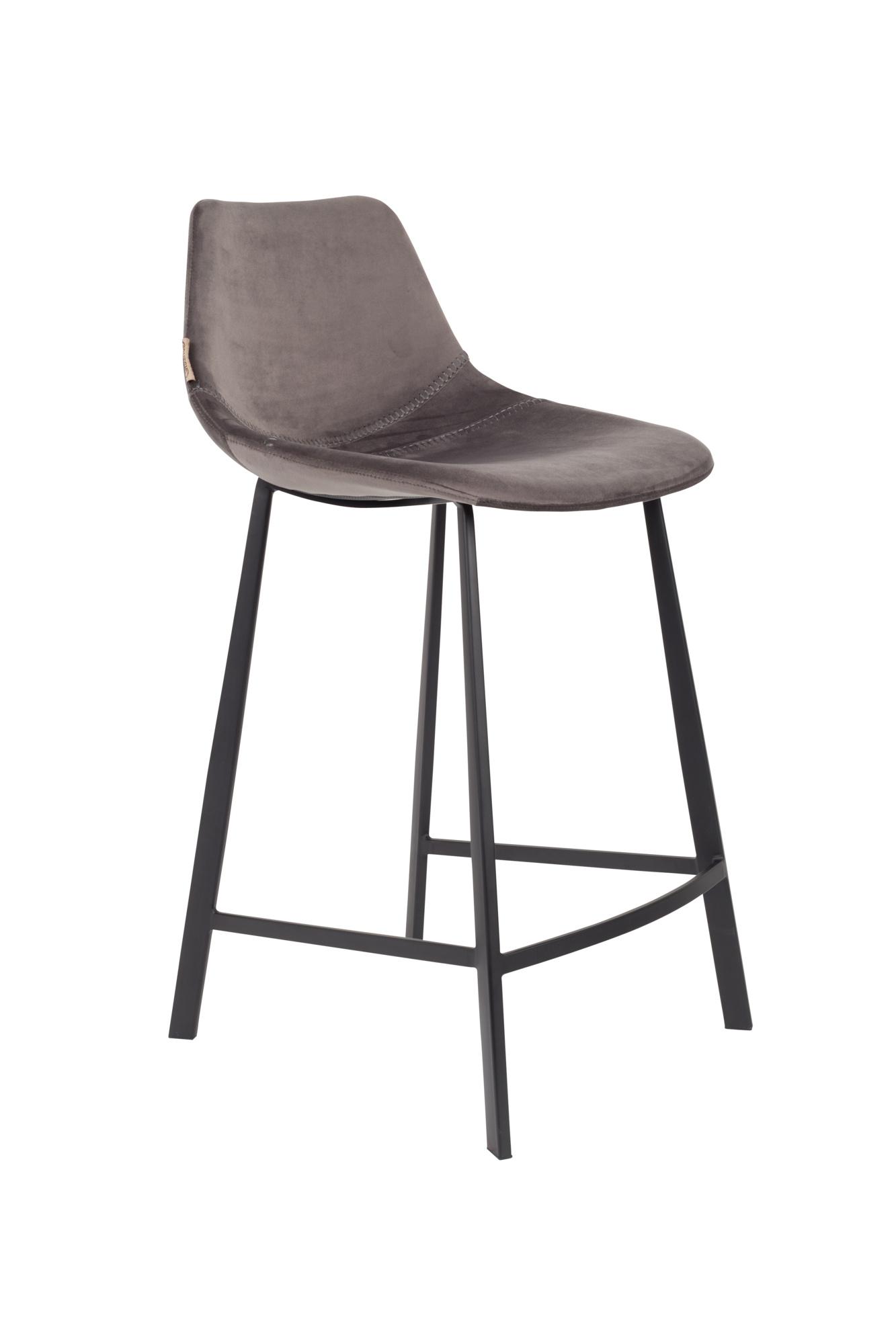 Barkruk Franky velvet (zithoogte 65 cm) grijs