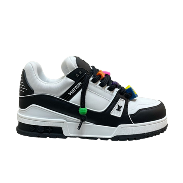 LOUIS VUITTON TRAINER MAXI LOW-TOP SNEAKERS IN WHITE AND BLACK   LVS116 - Sneaker Replica Workshop