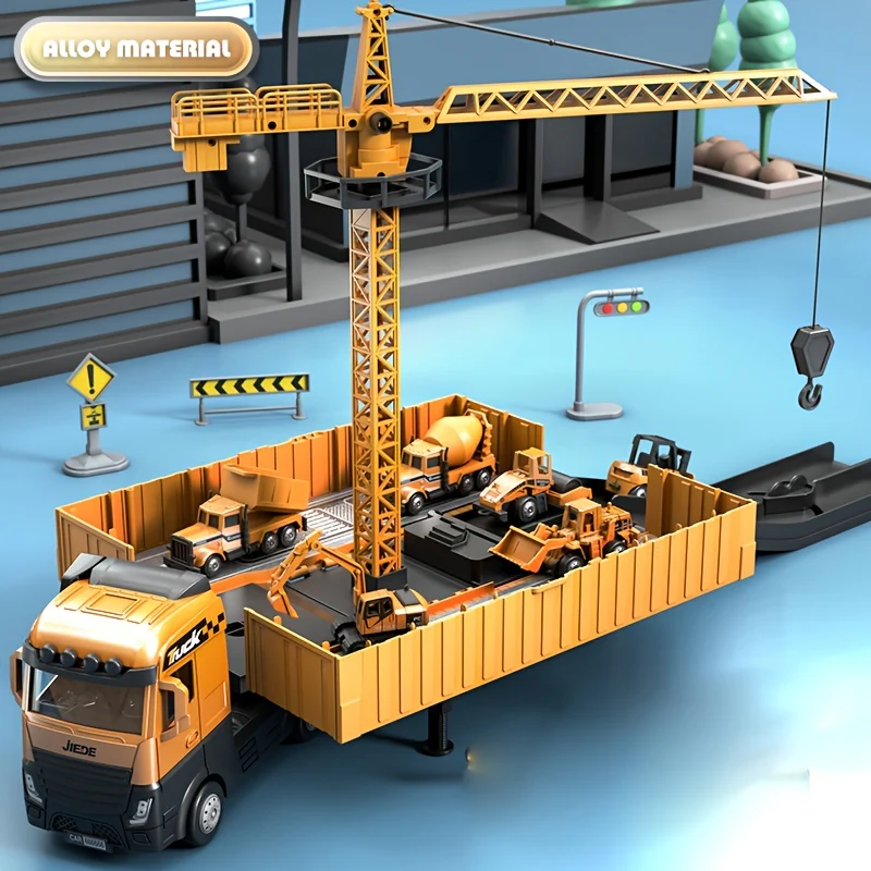 Cool toy model with detachable container and heavy alloy truck - perfect for boys who love container trucks with a trailer hitch!