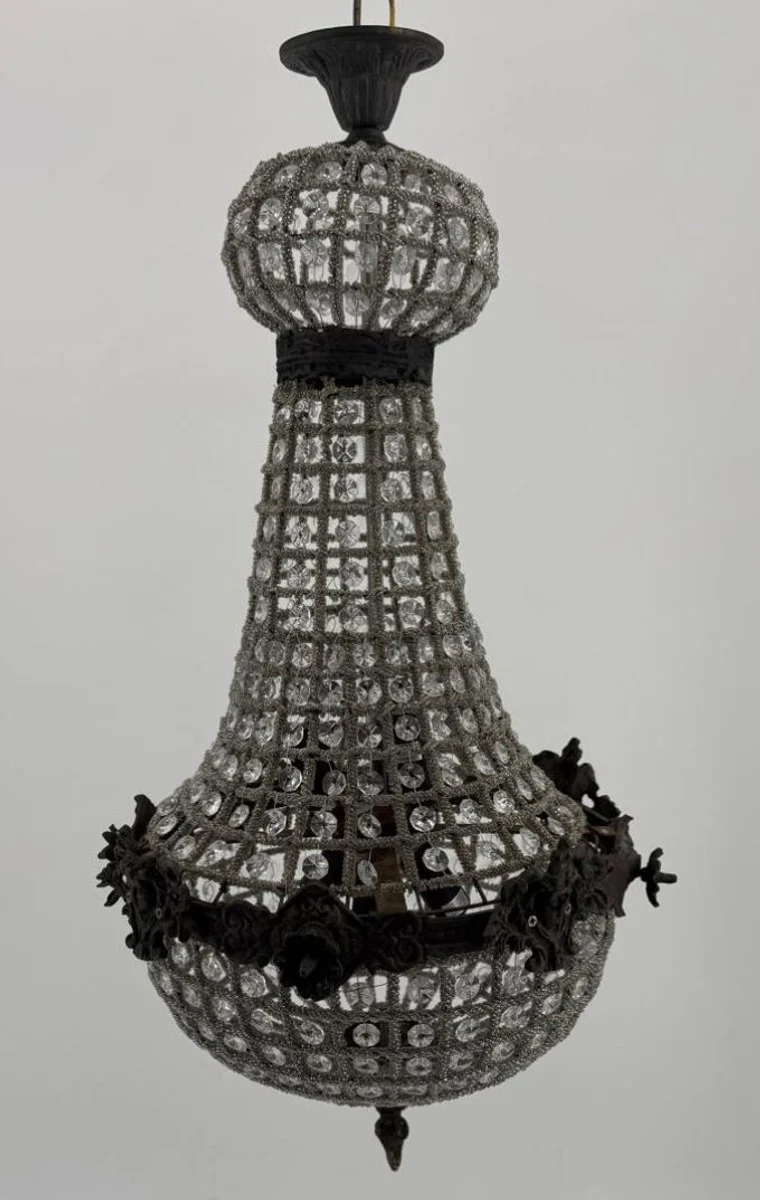 Baroque Crystal Chandelier Oxidized H. 70 cm - Baroque Lights
