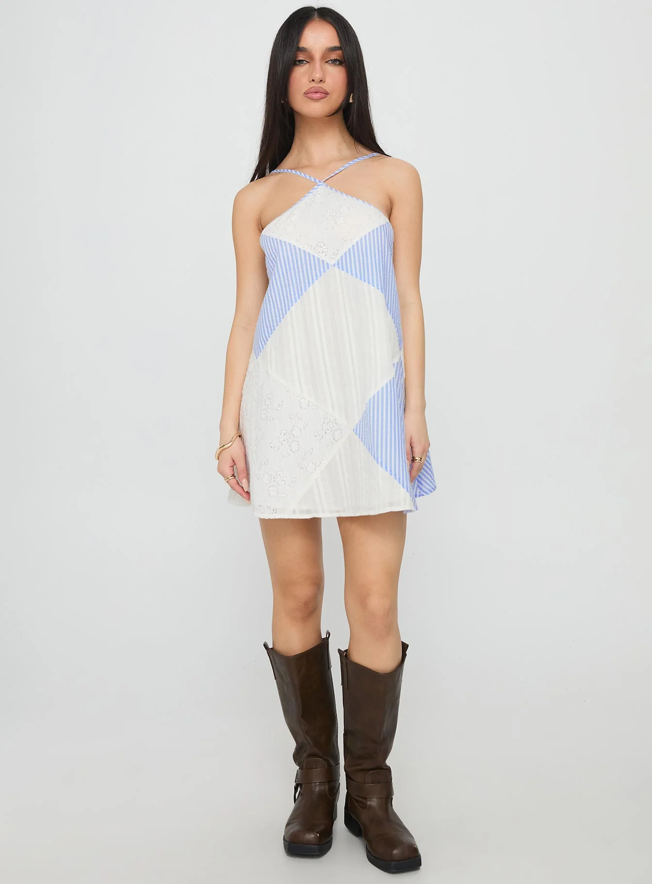 Rivena Arrowhead Mini Dress Blue / White