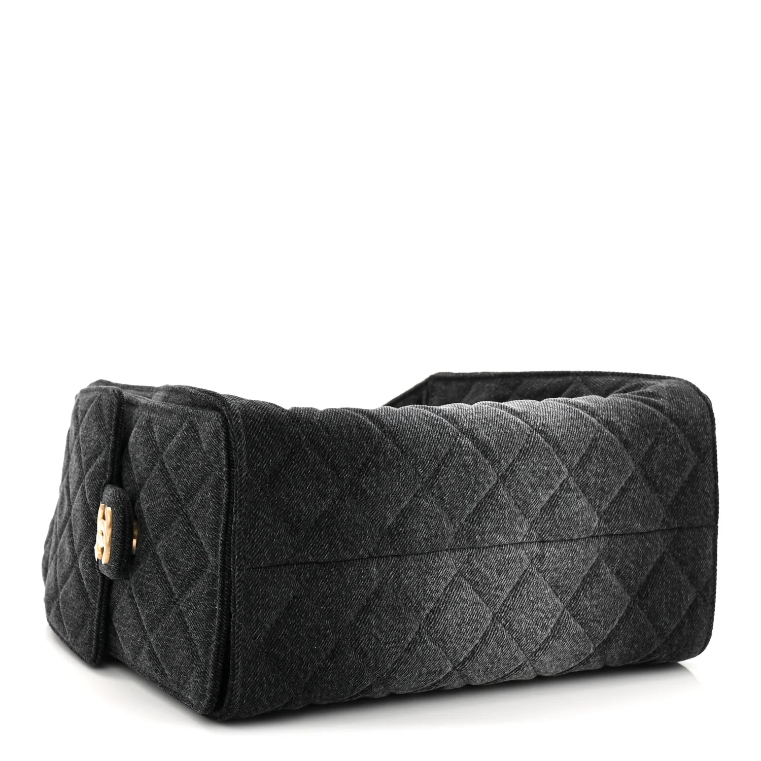 Washed Denim Quilted Small Chanel 25 Handbag Black - Top Club