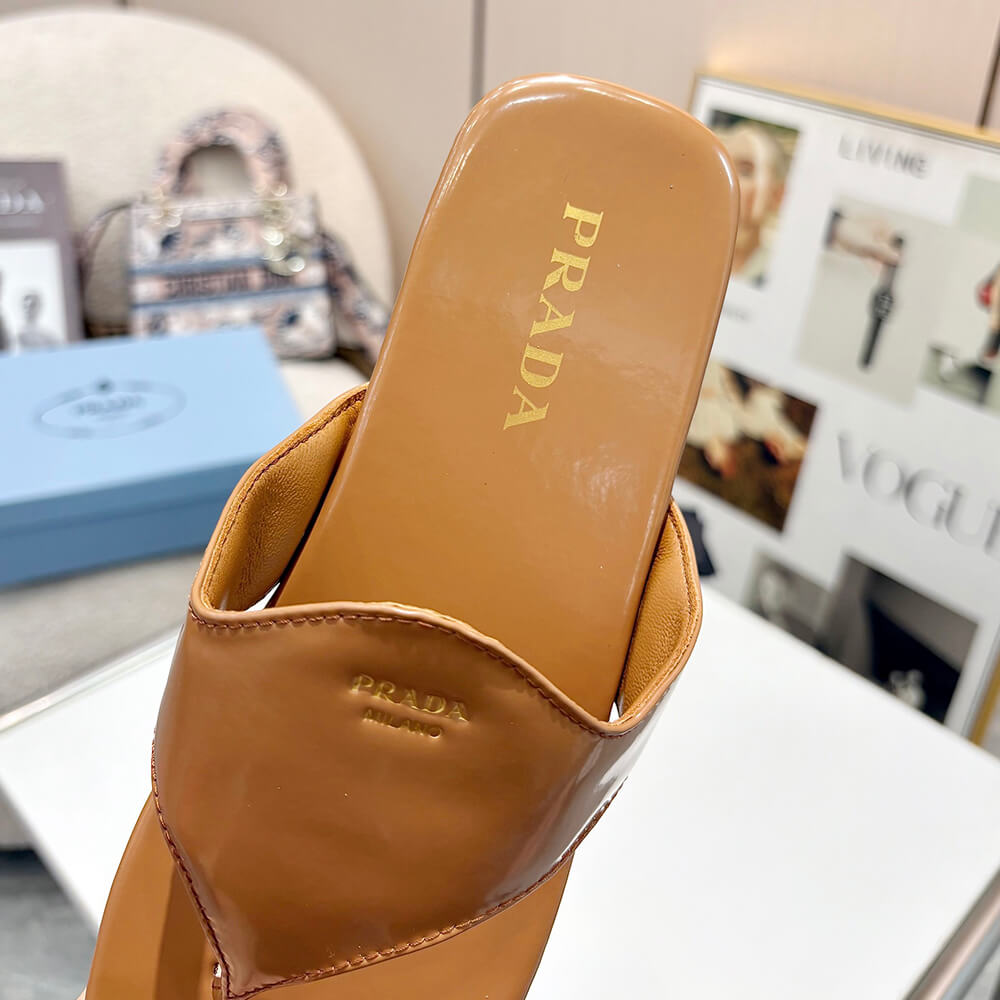Prada Brushed leather thong sandals - Top Club