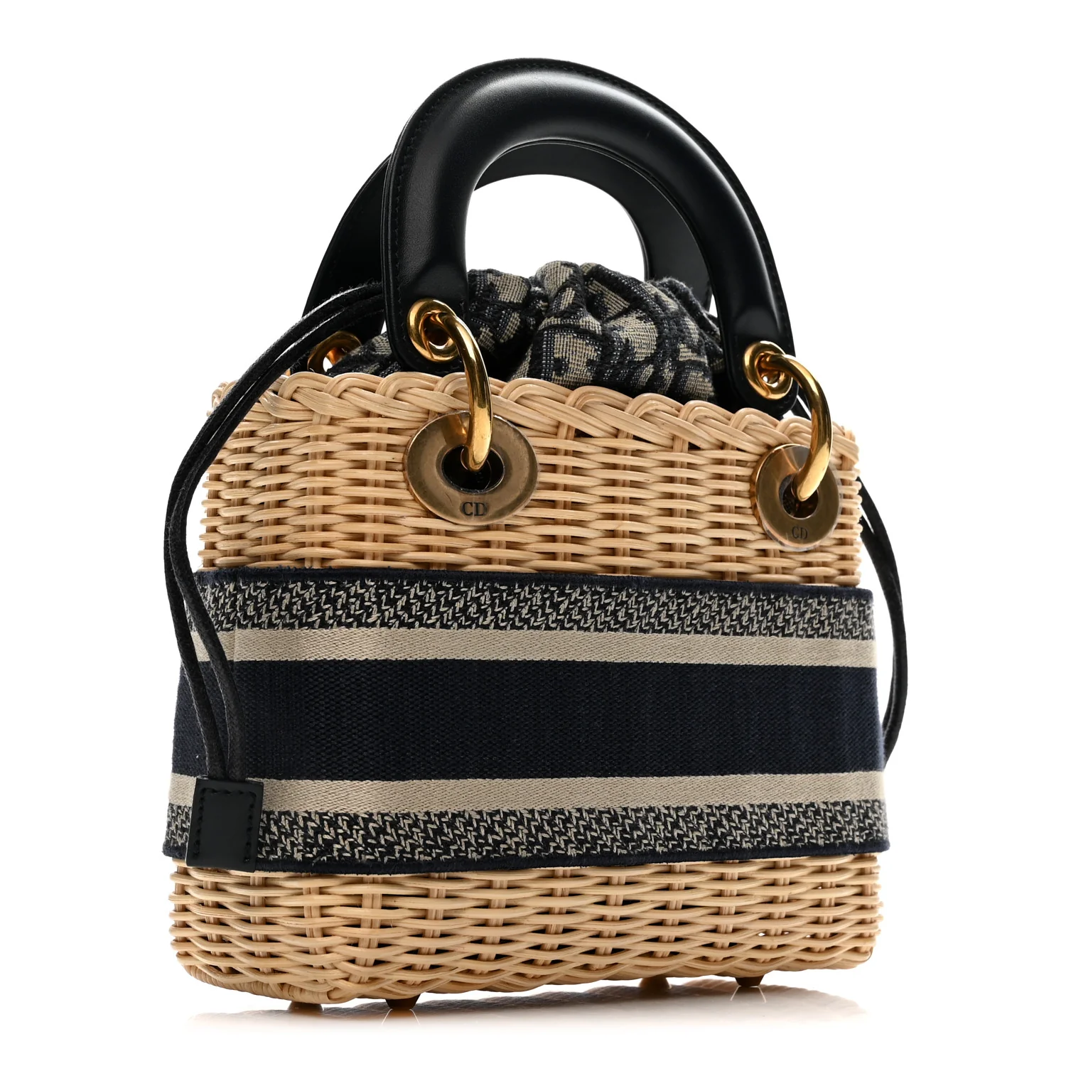 Wicker Oblique Mini Lady Dior Bag Blue - Top Club