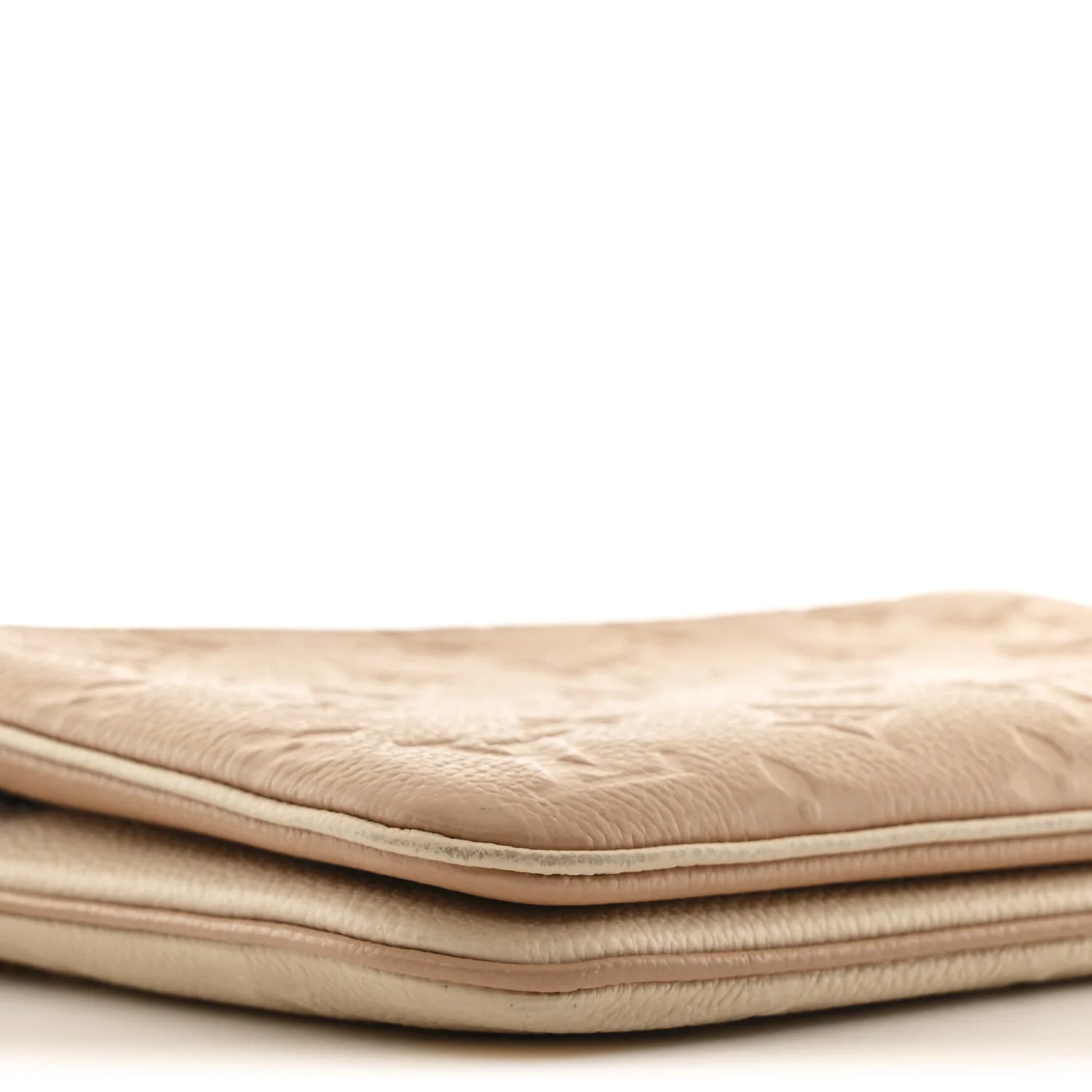 Empreinte Double Zip Pochette Beige Rose Creme - Top Club