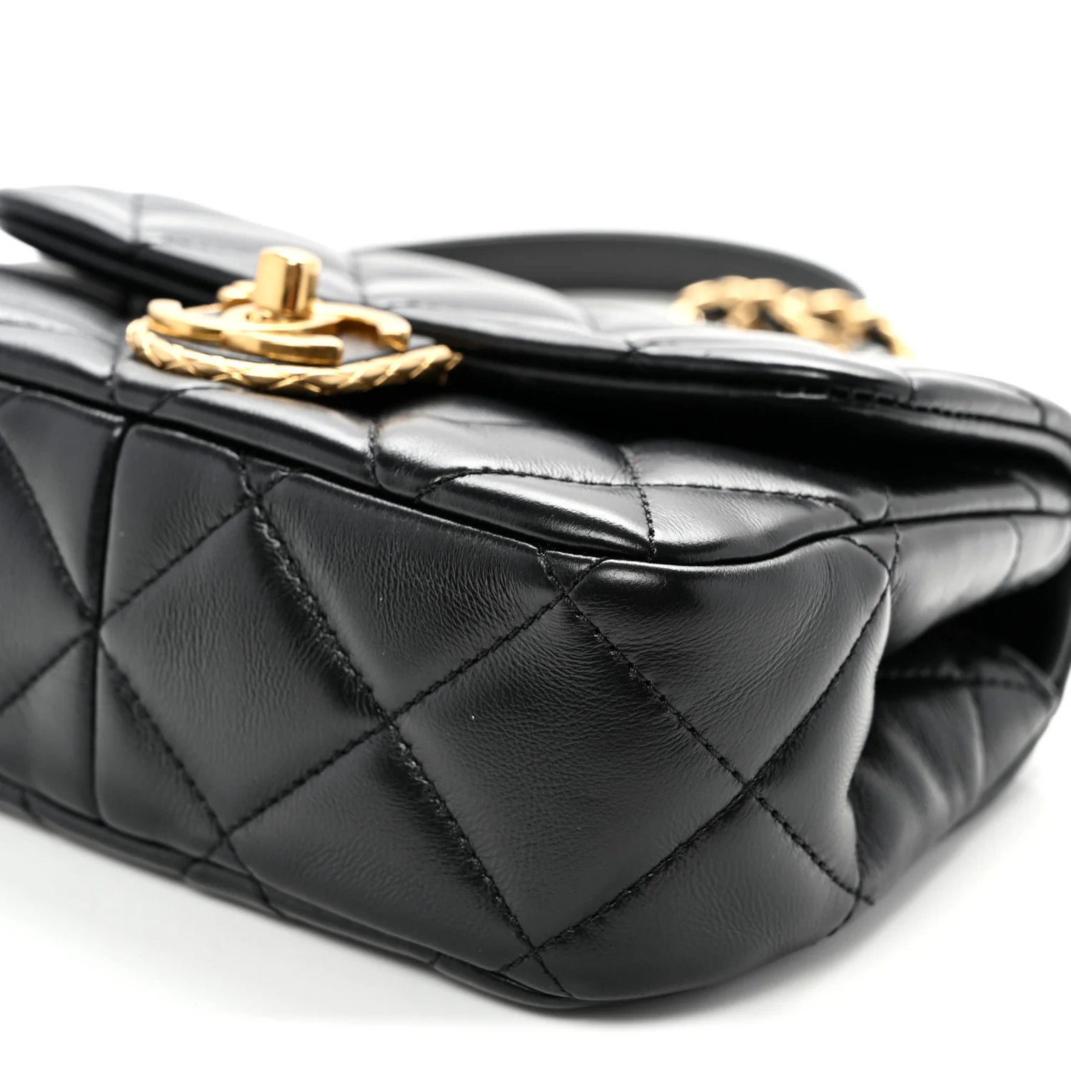 Lambskin Quilted Mini Flap Black - Top Club