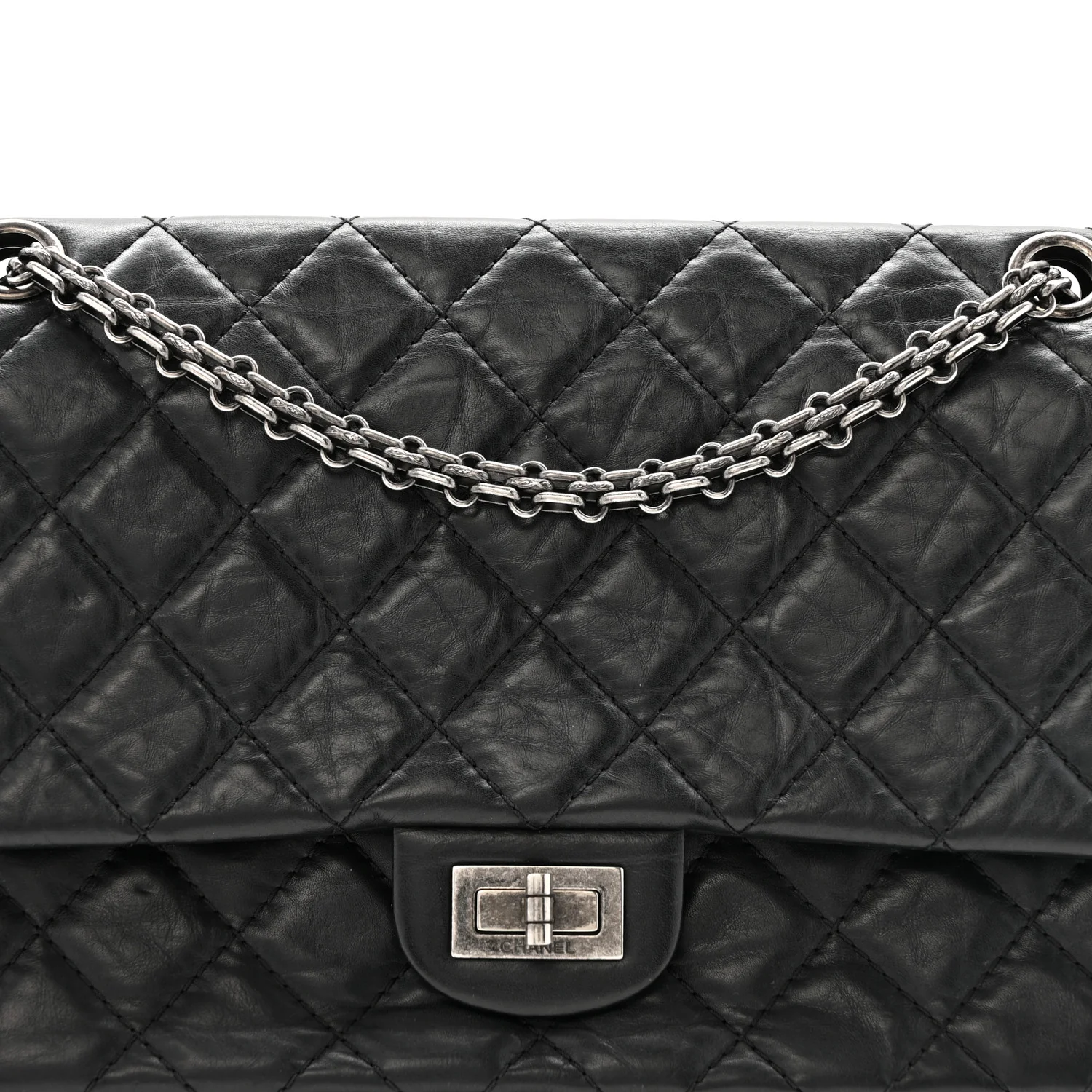 Aged Calfskin Quilted 2.55 Reissue 226 Flap Black - Top Club