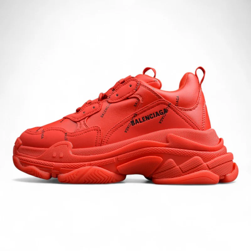 Balenciaga Triple S – Allover Logo Red - Sneaker Replica Workshop