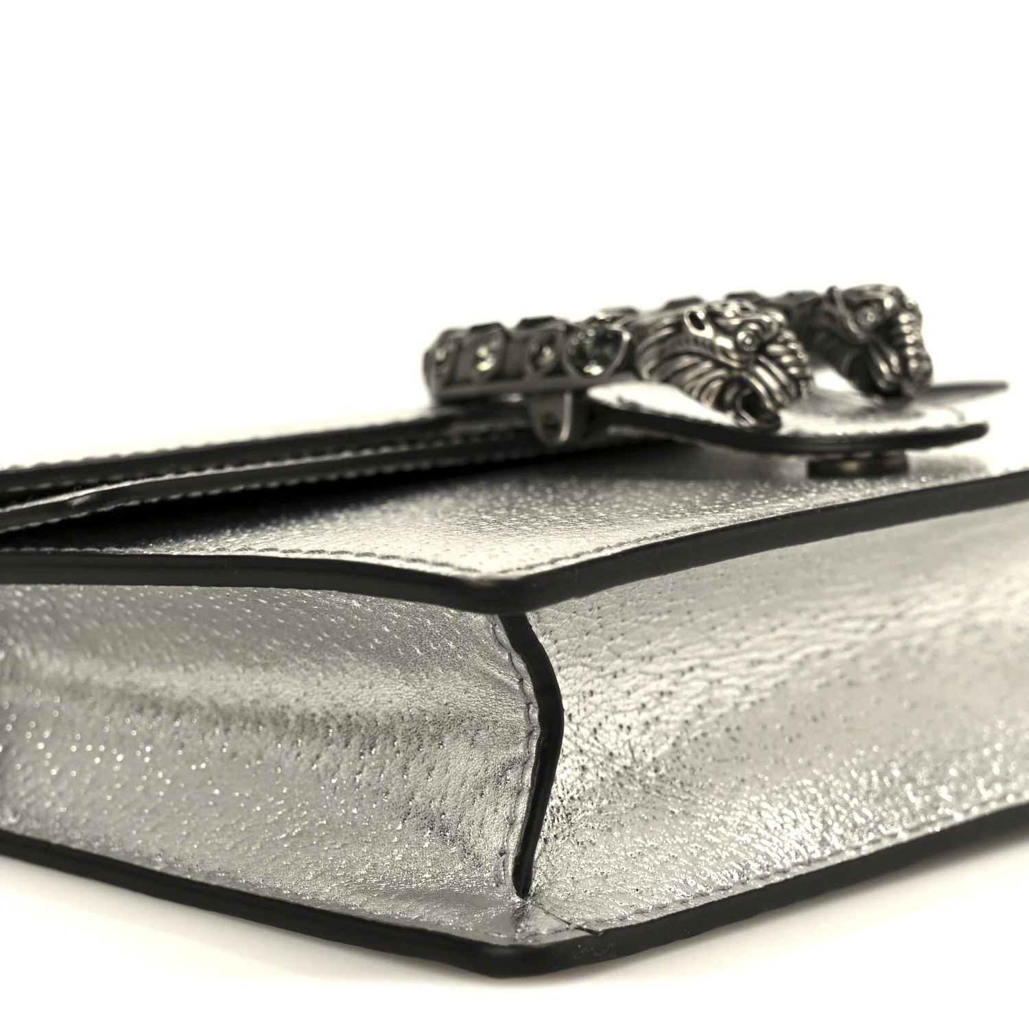 Metallic Calfskin Super Mini Dionysus Shoulder Bag Silver - Top Club