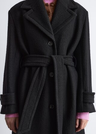 & Other Stories TIE-BELT WOOL COAT