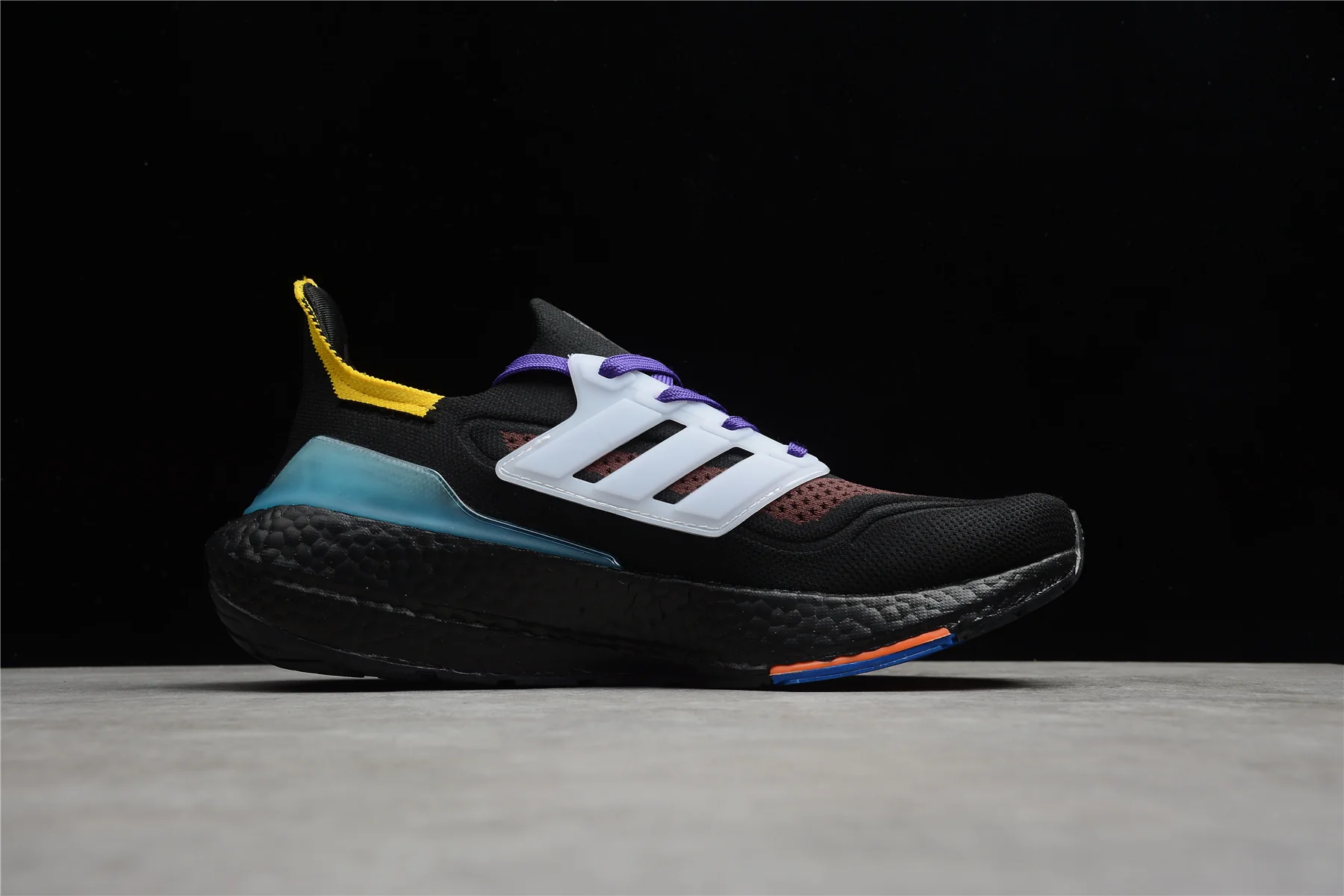 adidas Men's UltraBoost 21 Black White Aqua. - Sneaker Replica Workshop