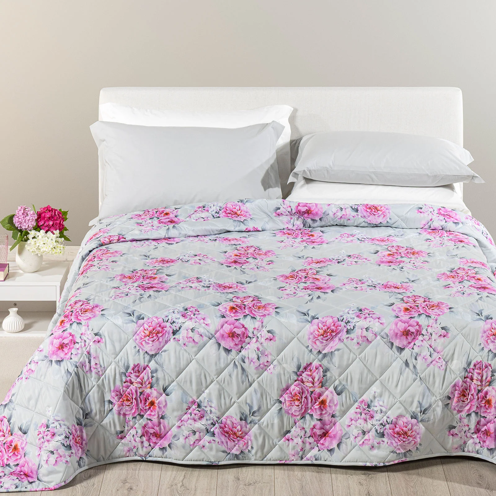 Copriletto Trapuntato In Microfibra Lotus Matrimoniale Unica Modern