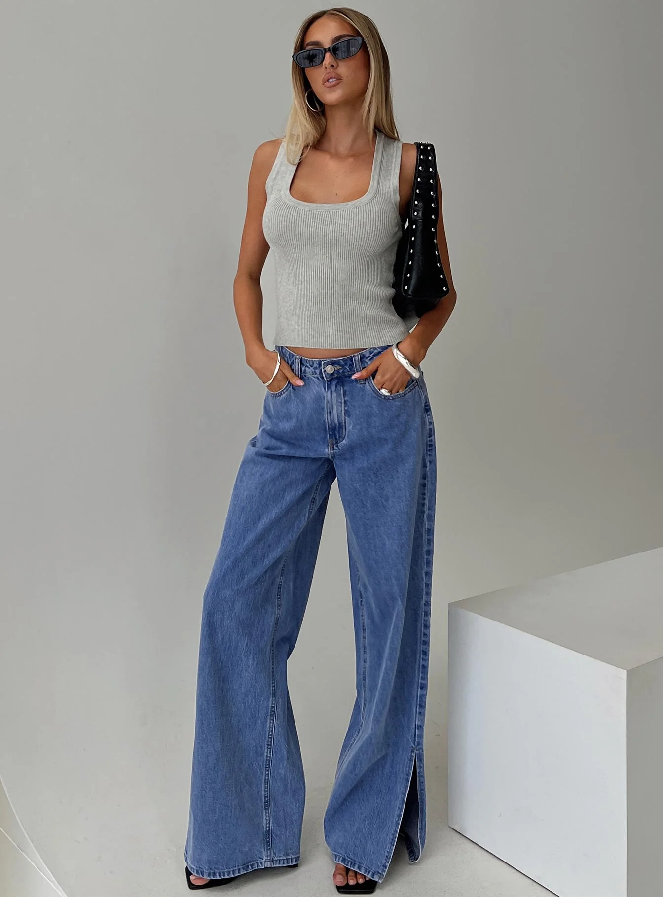 Issues Knit Top Grey