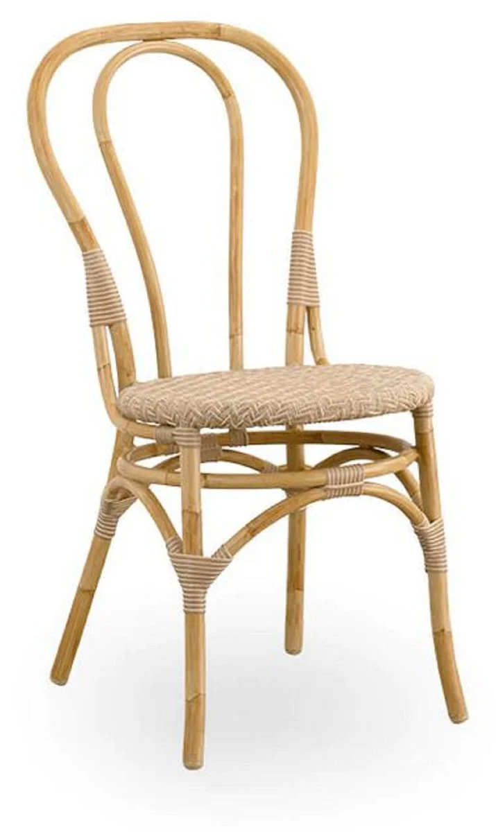 Luxury garden chair set of 4 natural colors 45 x 56 x H. 88 cm - modern rattan garden and patio furniture - luxury quality