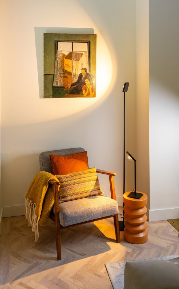 JAKE VLOERLAMP 2-LICHTS ZWART