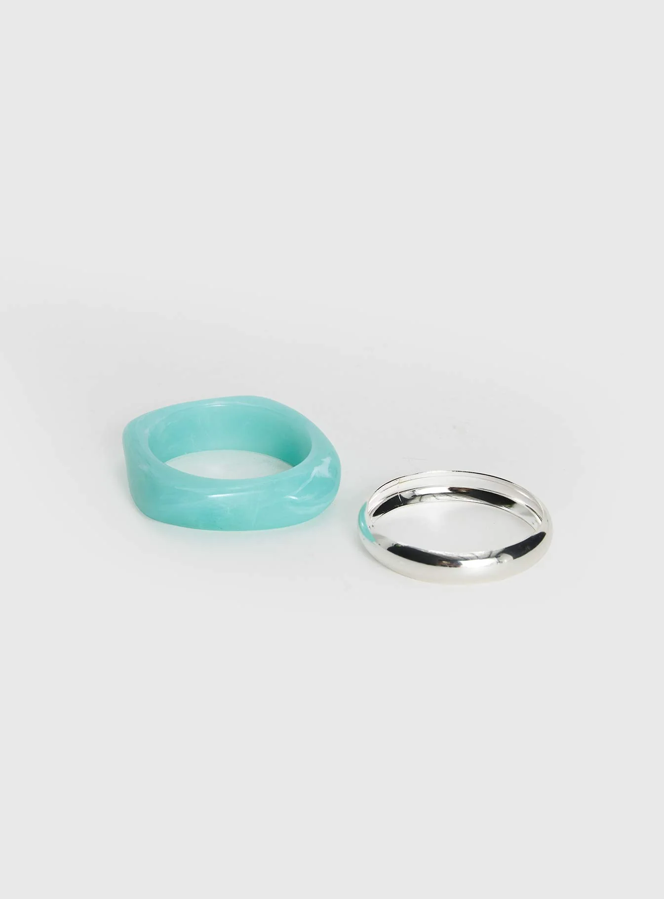 Maldives Resin Cuff Pack Silver / Aqua