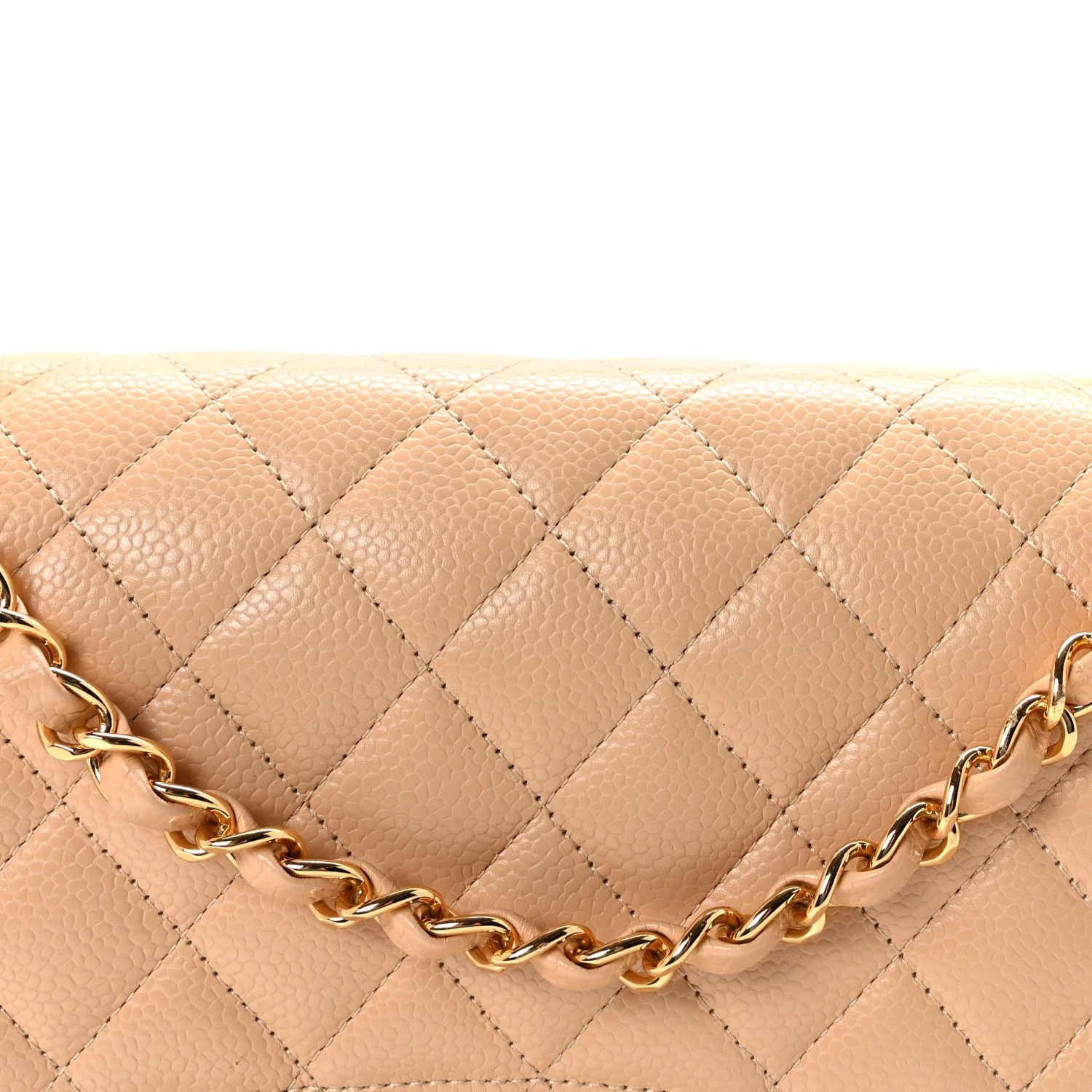 Caviar Quilted Medium Double Flap Beige - Top Club