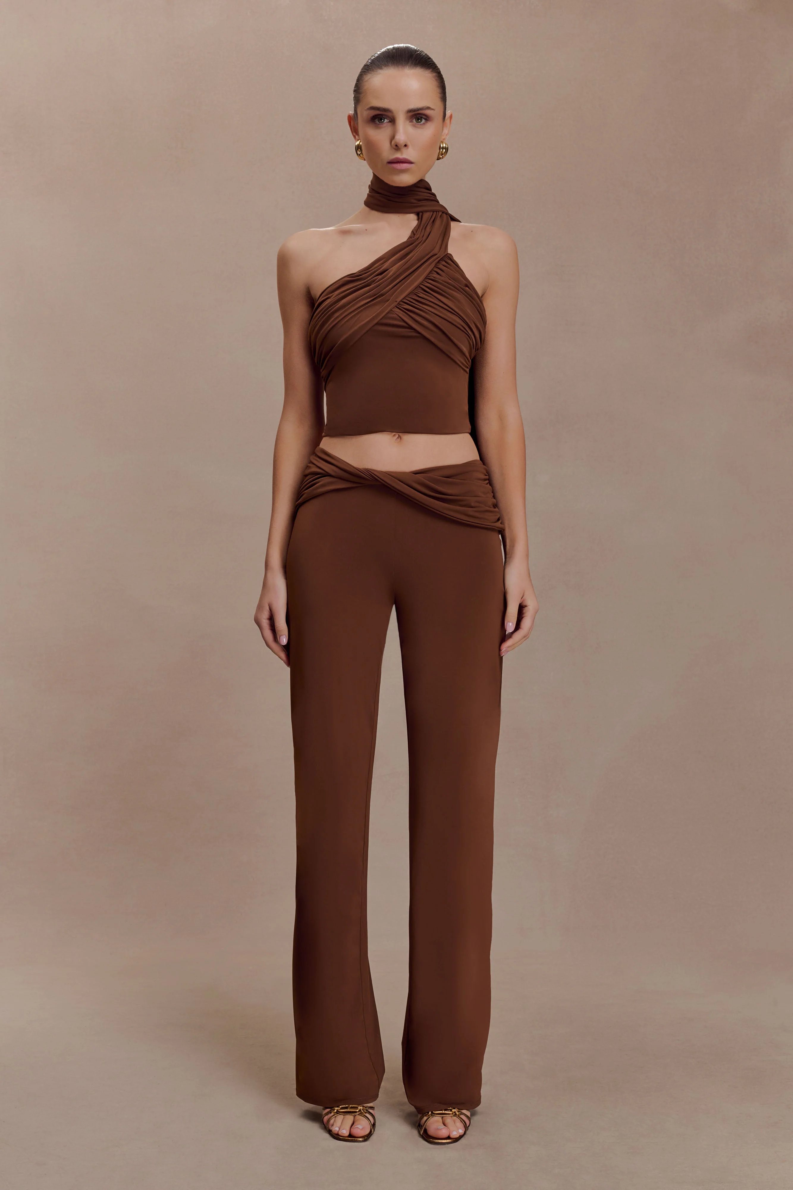 Lydia Slinky Straight Leg Pants - Chocolate