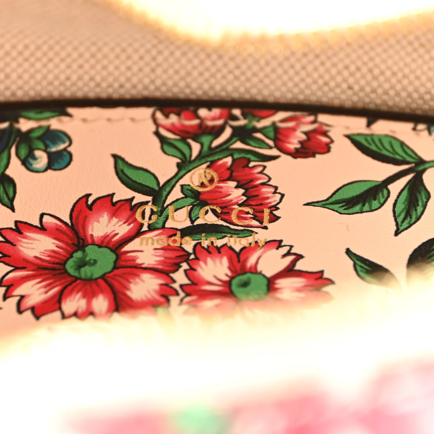 Matelasse Diagonal Brit Roses Print Mini Interlocking G Heart Shoulder Bag Multicolor - Top Club