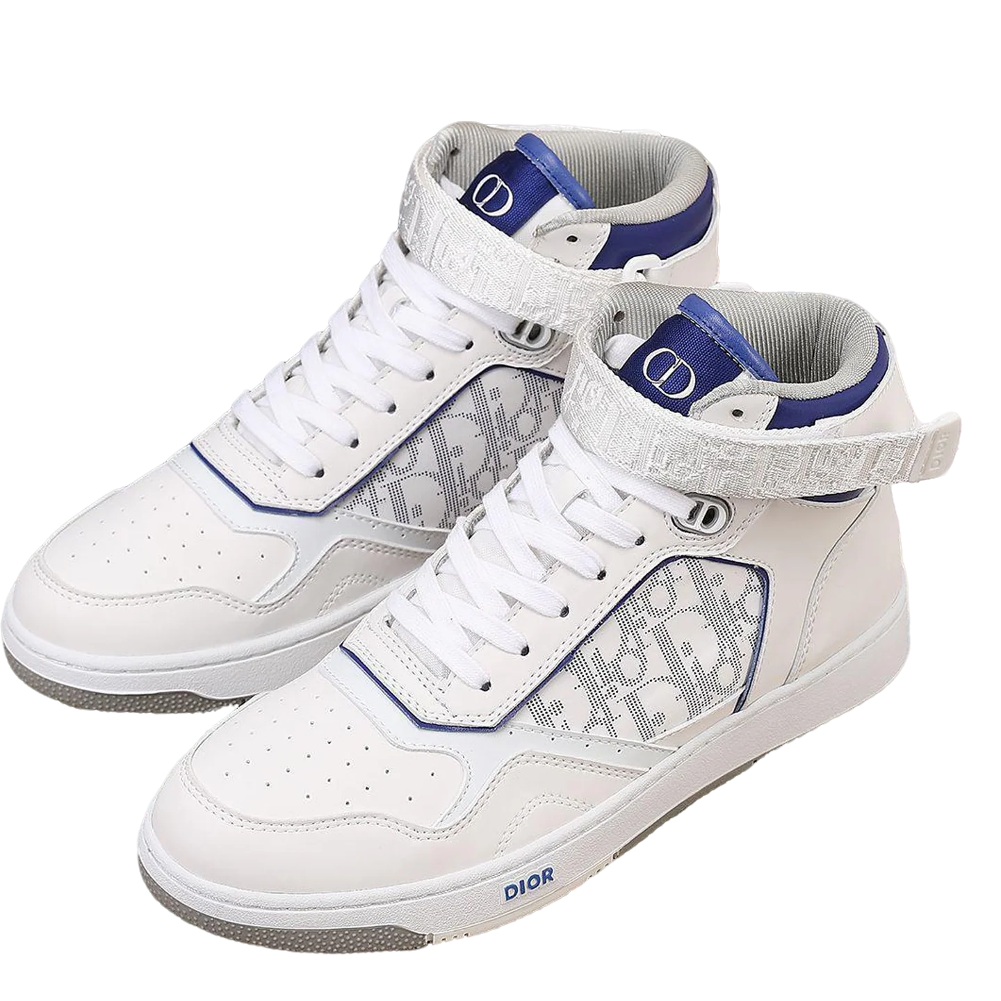 Dior Men's High Top Sneakers with Oblique Pattern and Adjustable Strap - Sneaker Replica Workshop