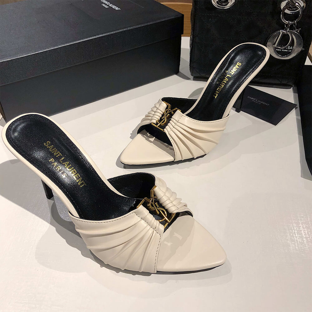 YSL  BABYLONE MULES IN SMOOTH LEATHER - Top Club