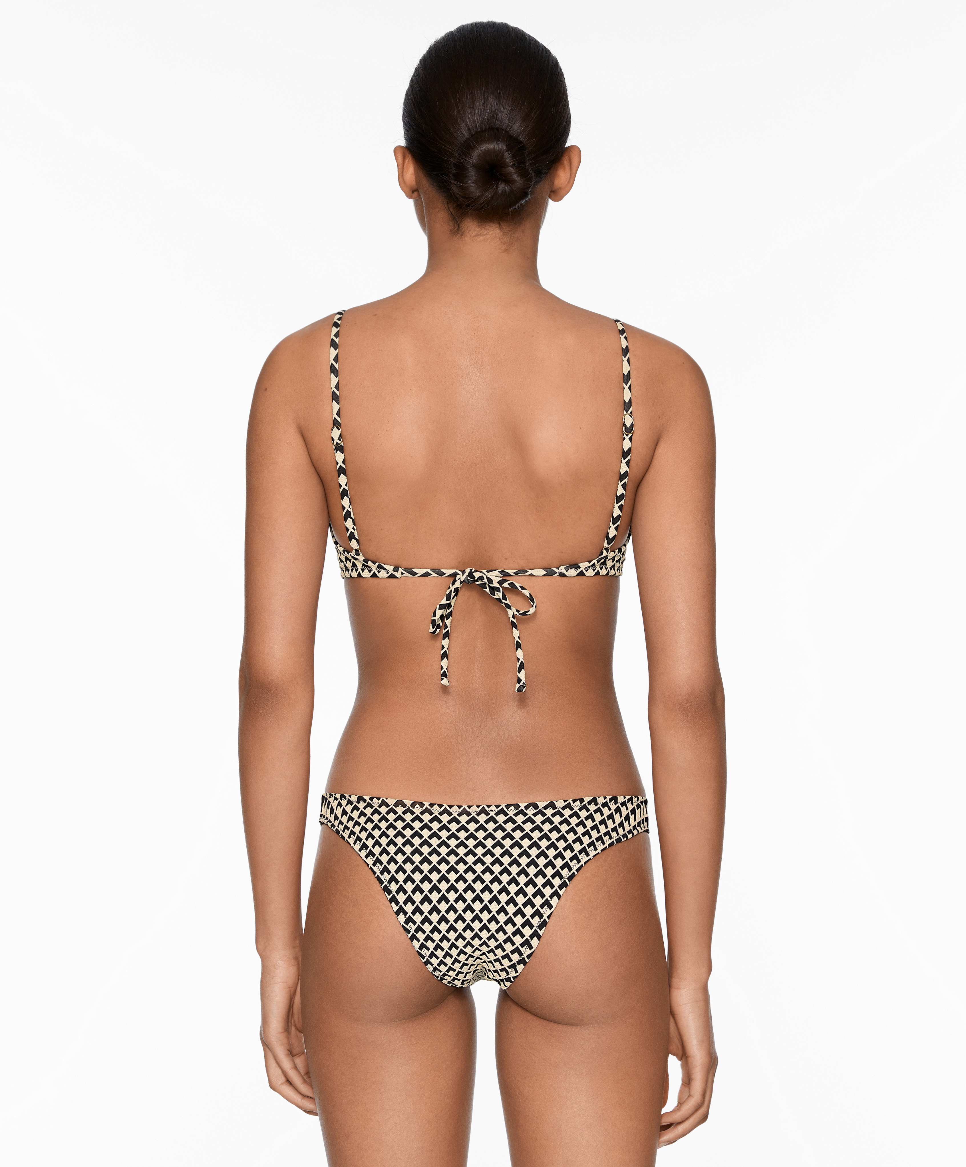 OYSHO Geometric jacquard medium-coverage U-cut bikini briefs