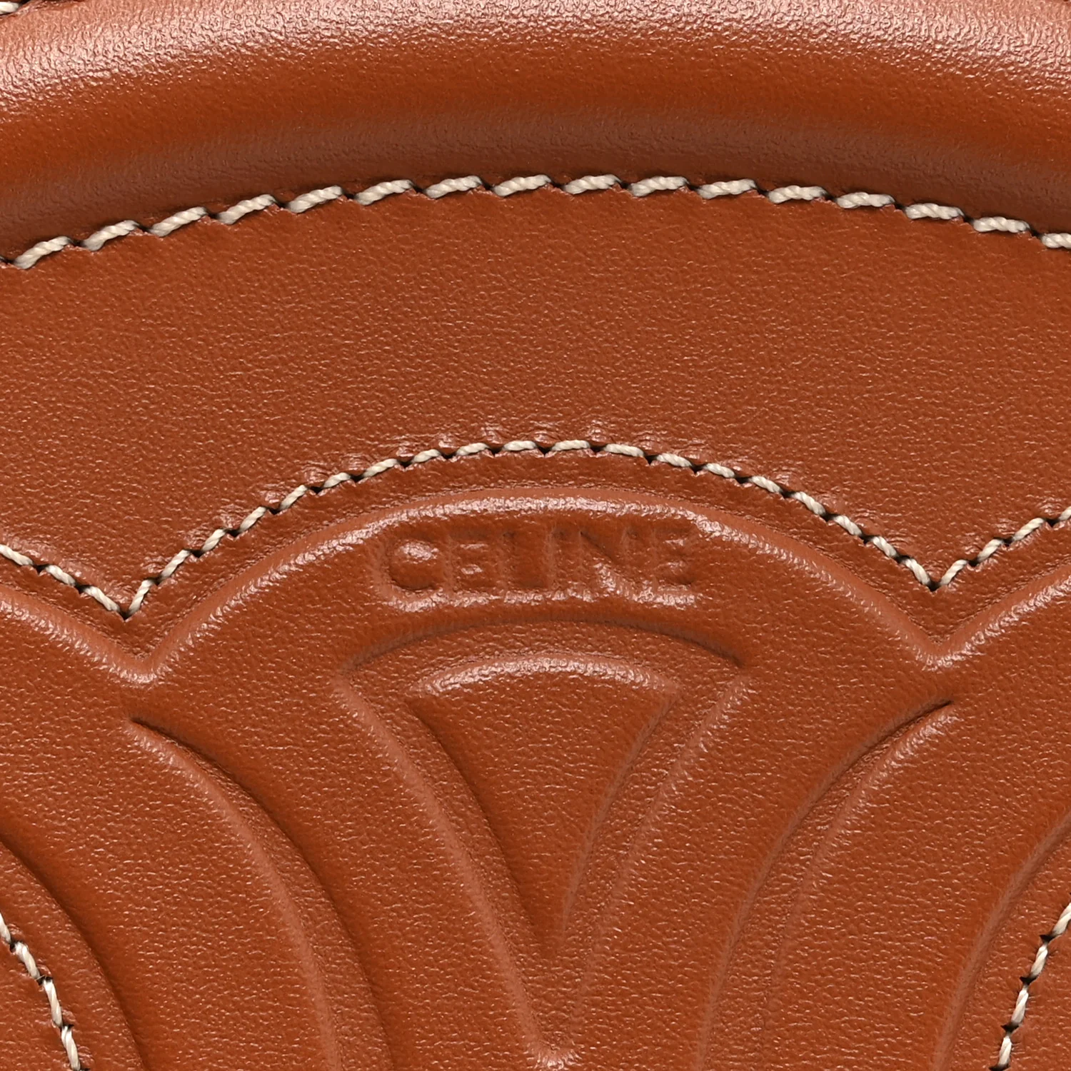 Smooth Calfskin Cuir Small Triomphe Oval Crossbody Purse Tan - Top Club
