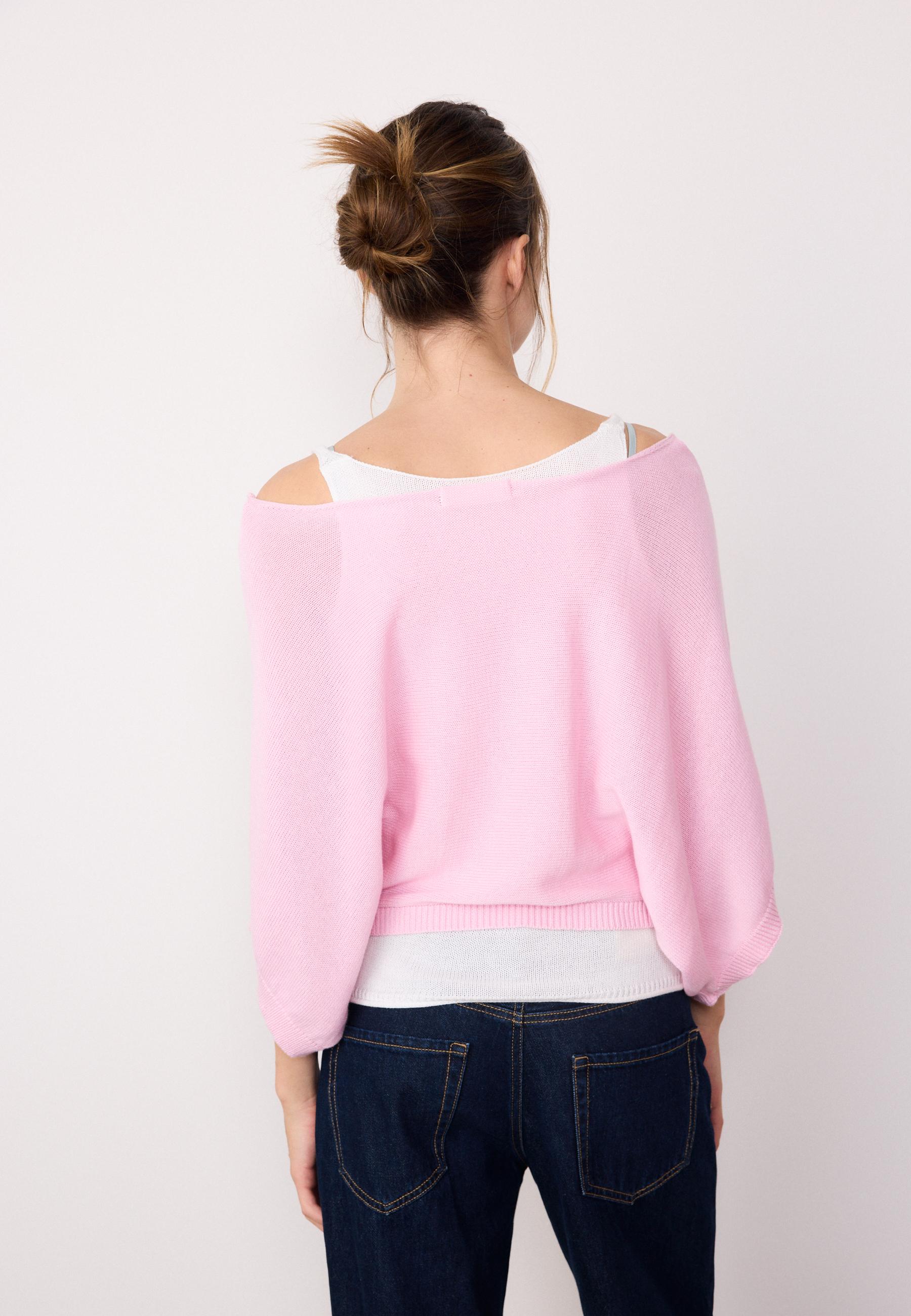 BOAT NECK KNIT JUMPER WITH OVERLAY