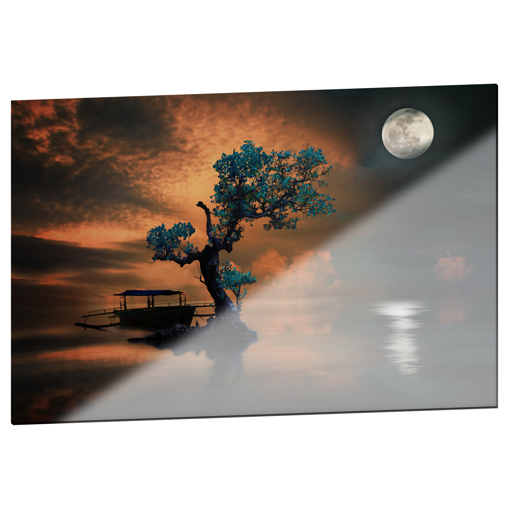 Plexiglas schilderij 'Moonlight Tree' 120x80 cm