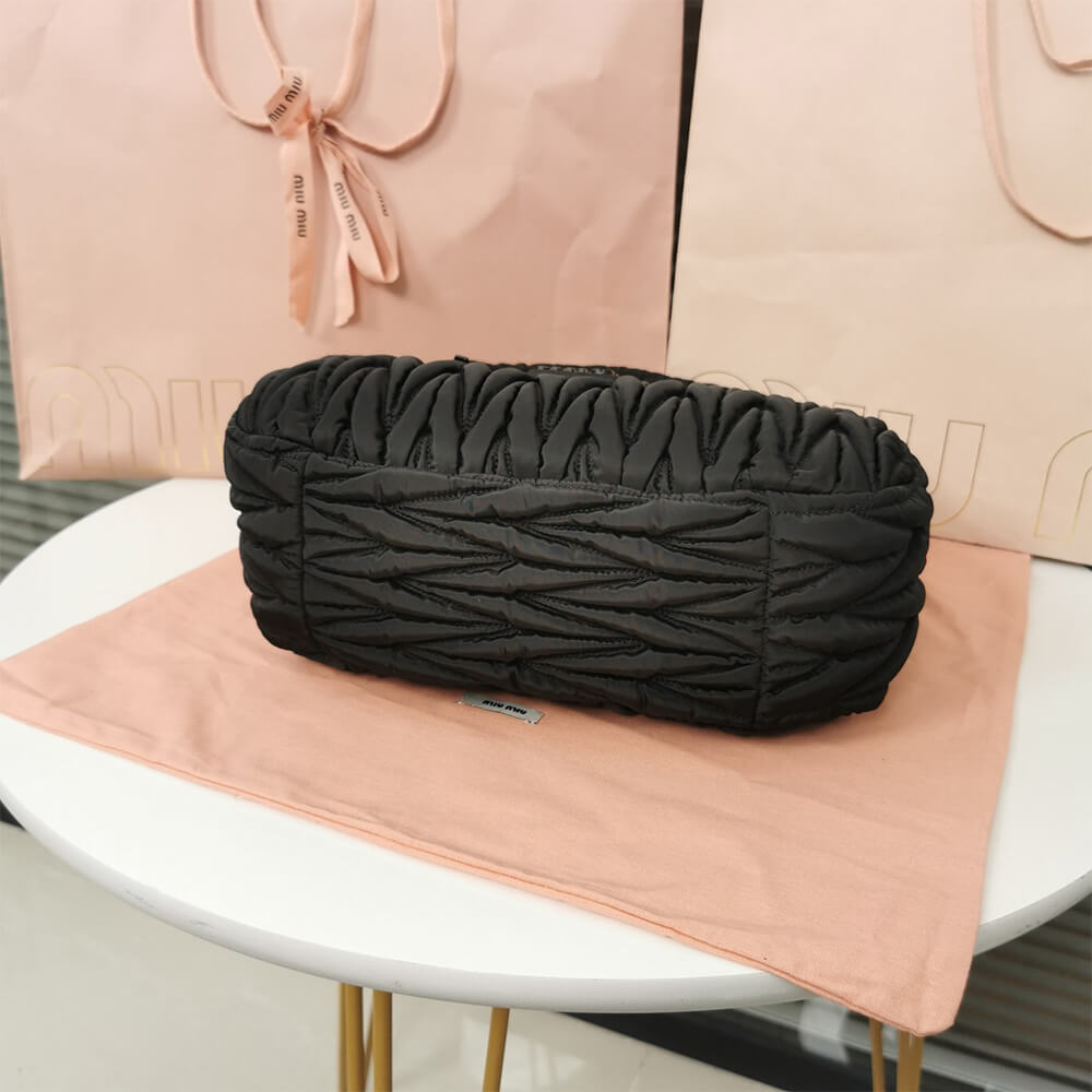 Miu Wander matelasse regenerated nylon hobo bag - Top Club
