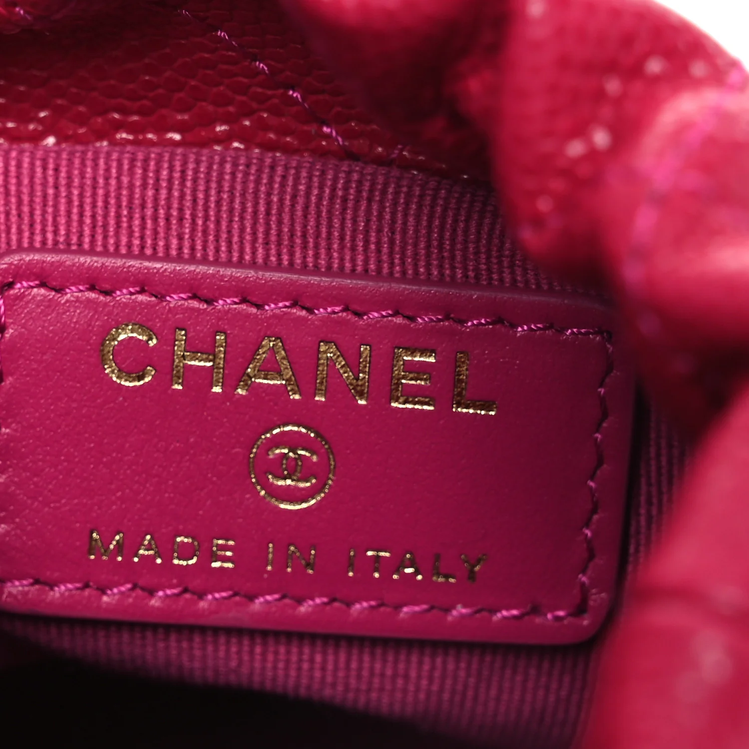 Caviar Quilted Twist Your Buttons Mini Bucket Bag Fuchsia - Top Club