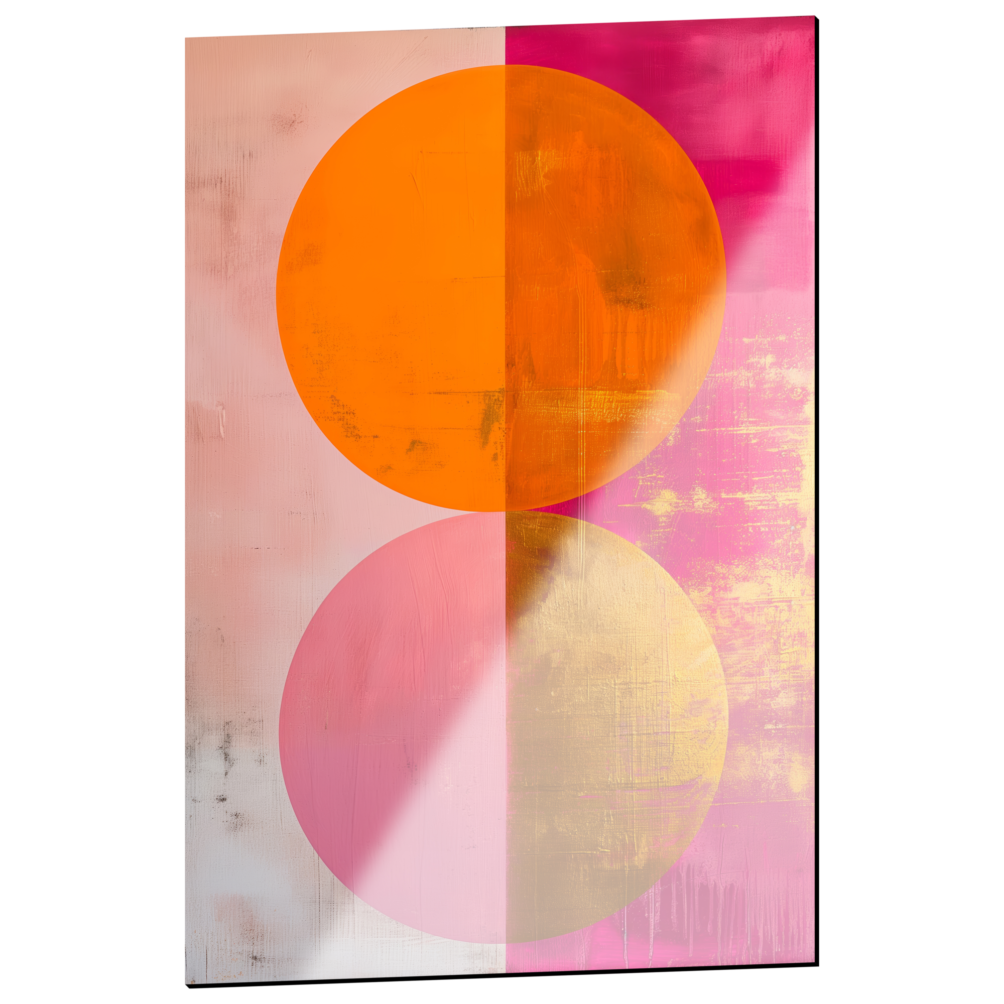 Dibond schilderij 'Pym Pink Gold & Orange'  80x120cm