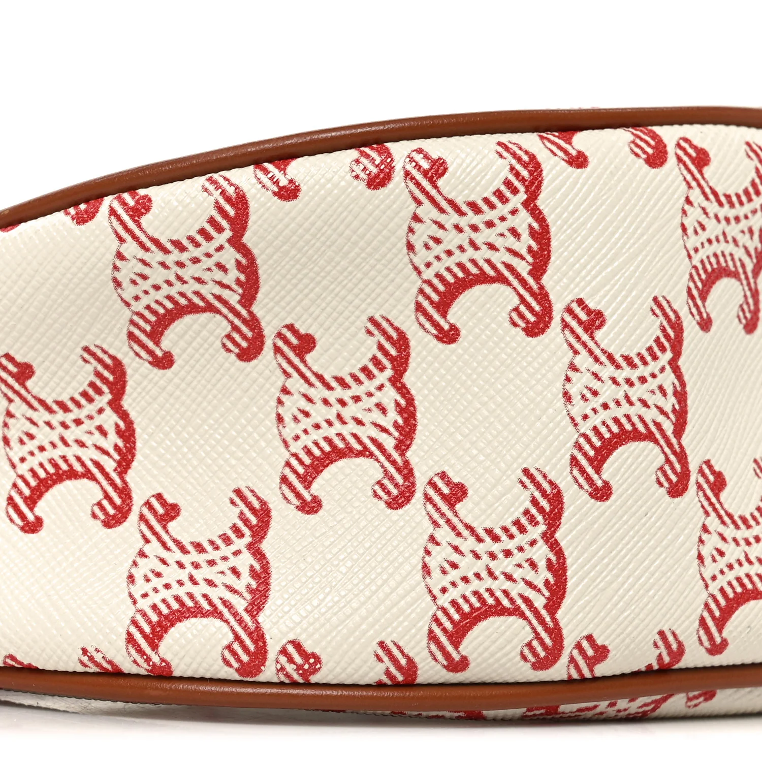 Canvas Calfskin Ava Triomphe Shoulder Bag Red - Top Club
