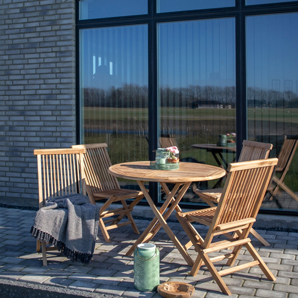 Inklapbare houten tuintafel Jane Naturel