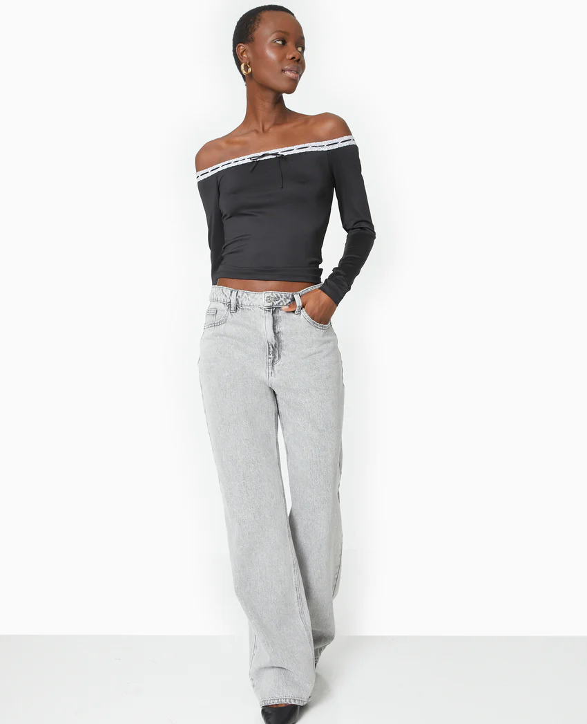 Pimkie Top encolure Bardot avec noeud contrasté