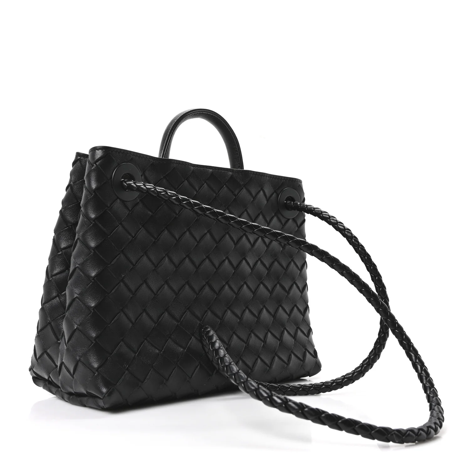 Nappa Intrecciato Small Andiamo Shoulder Bag Black - Top Club
