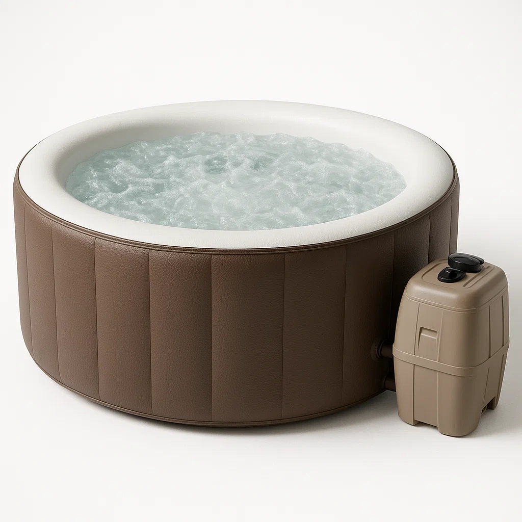 Inflatable whirlpool 180x180x65 cm, 4 seats, round, brown/white, yuGklot376bZ