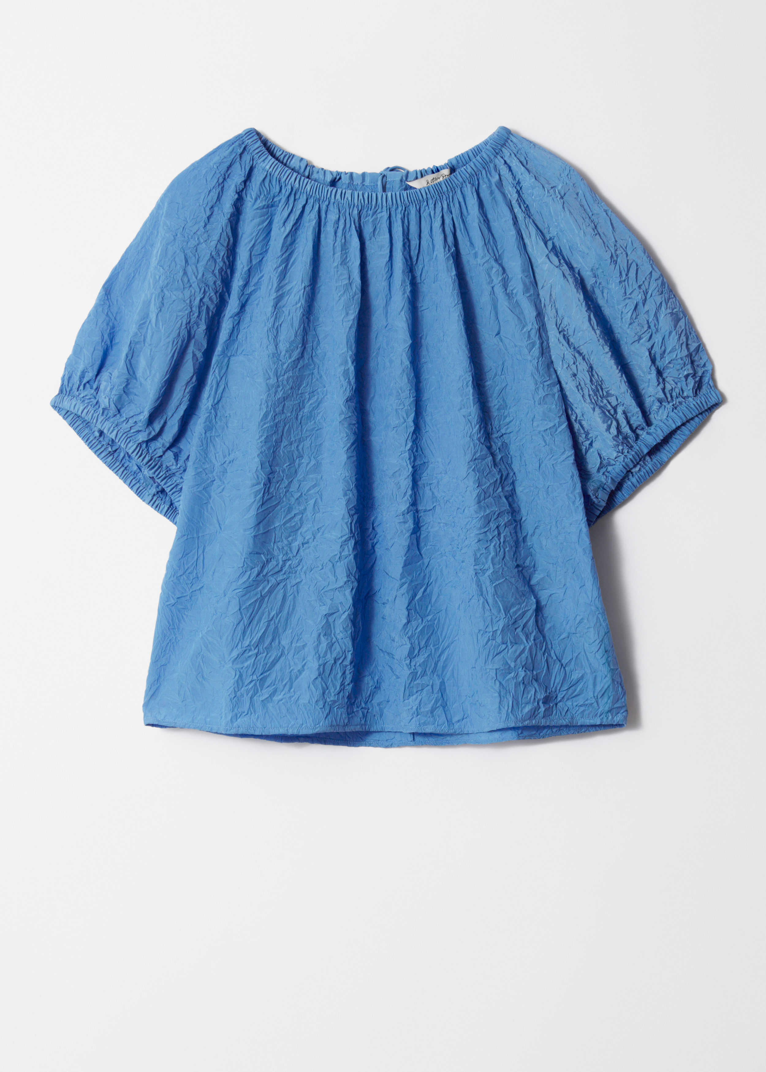 & Other Stories TEXTURED SHORT-SLEEVE BLOUSE