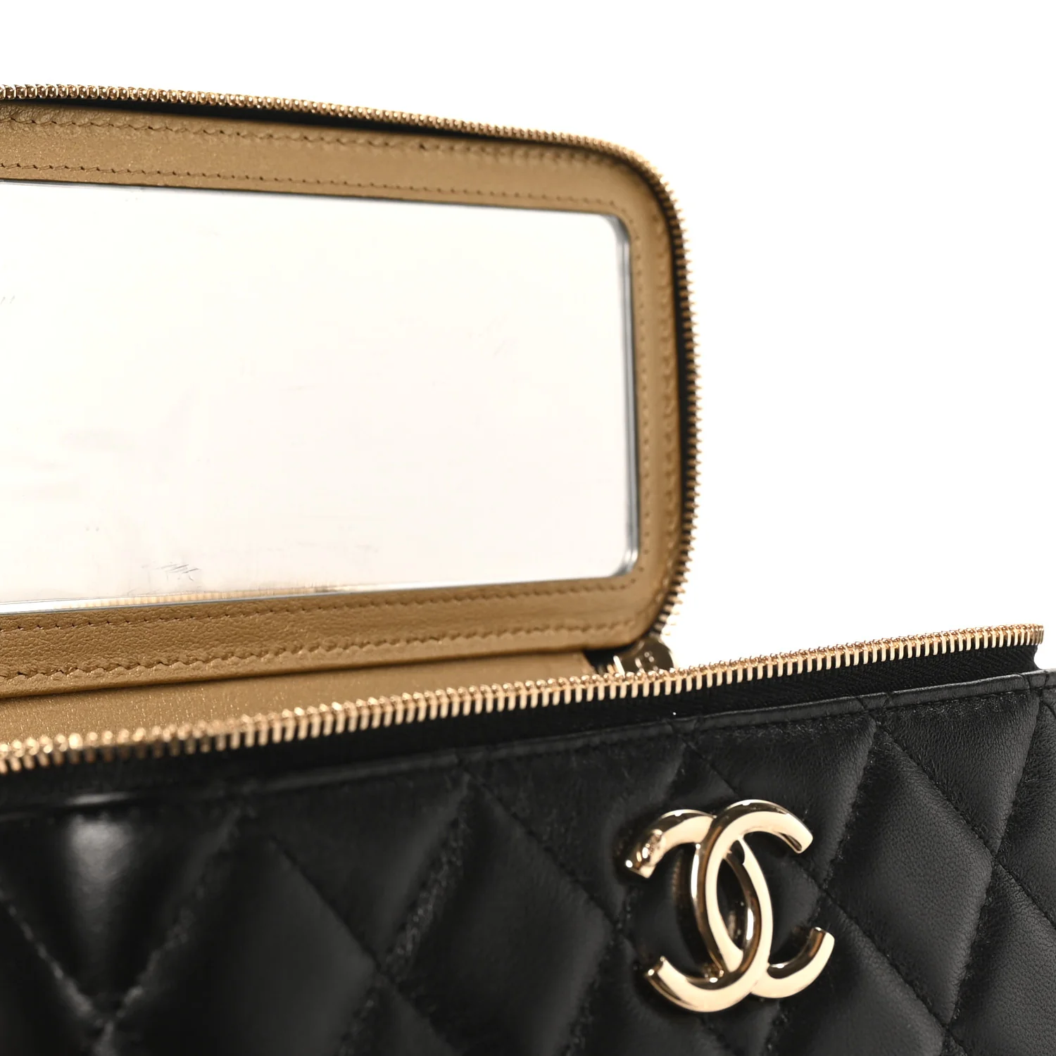 Lambskin Quilted Small CC Vanity Case Black - Top Club